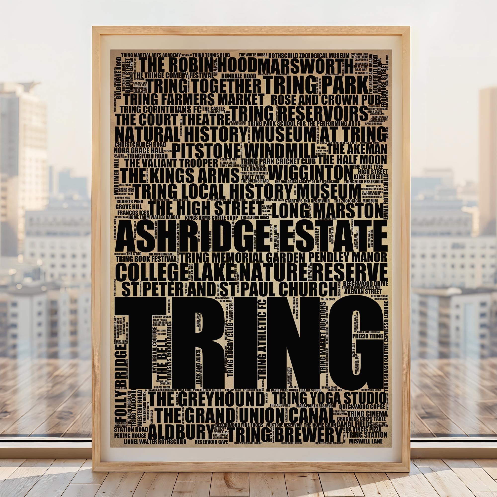 Tring - Premium Typographic Word Cloud Prints, Posters & Gifts