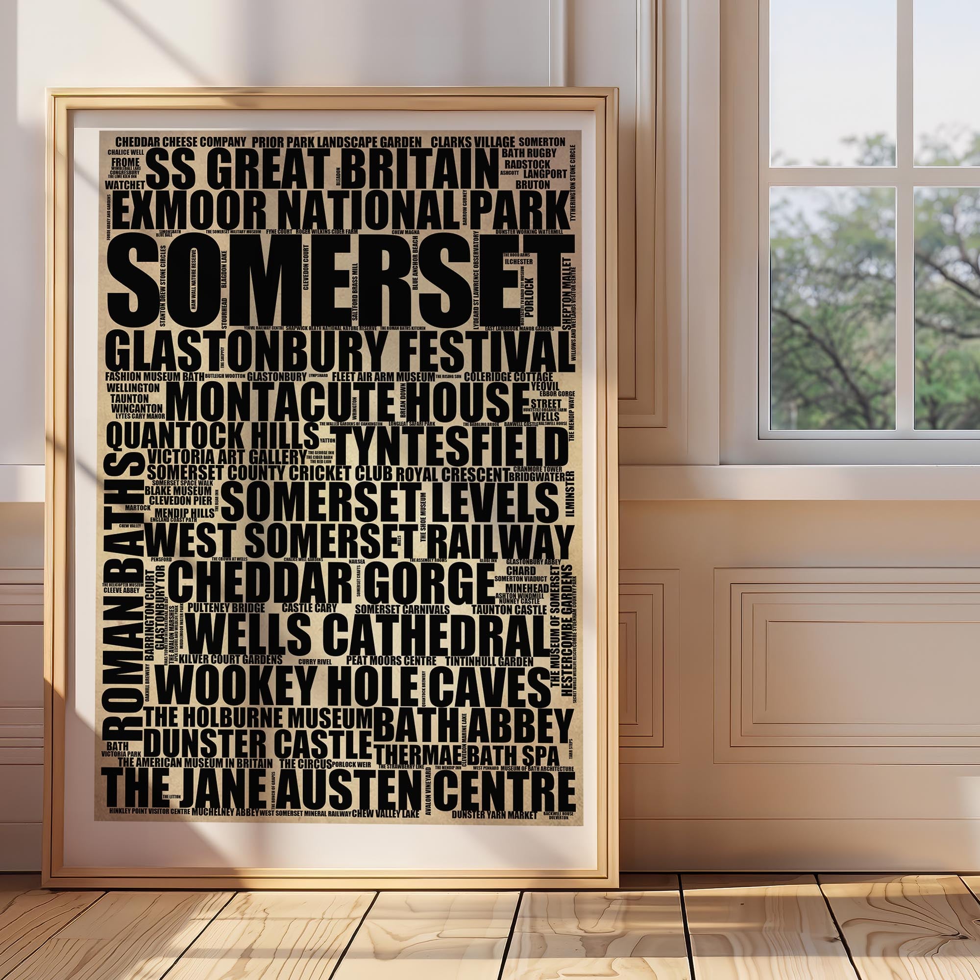 Somerset - Premium Typographic Word Cloud Prints, Posters & Gifts