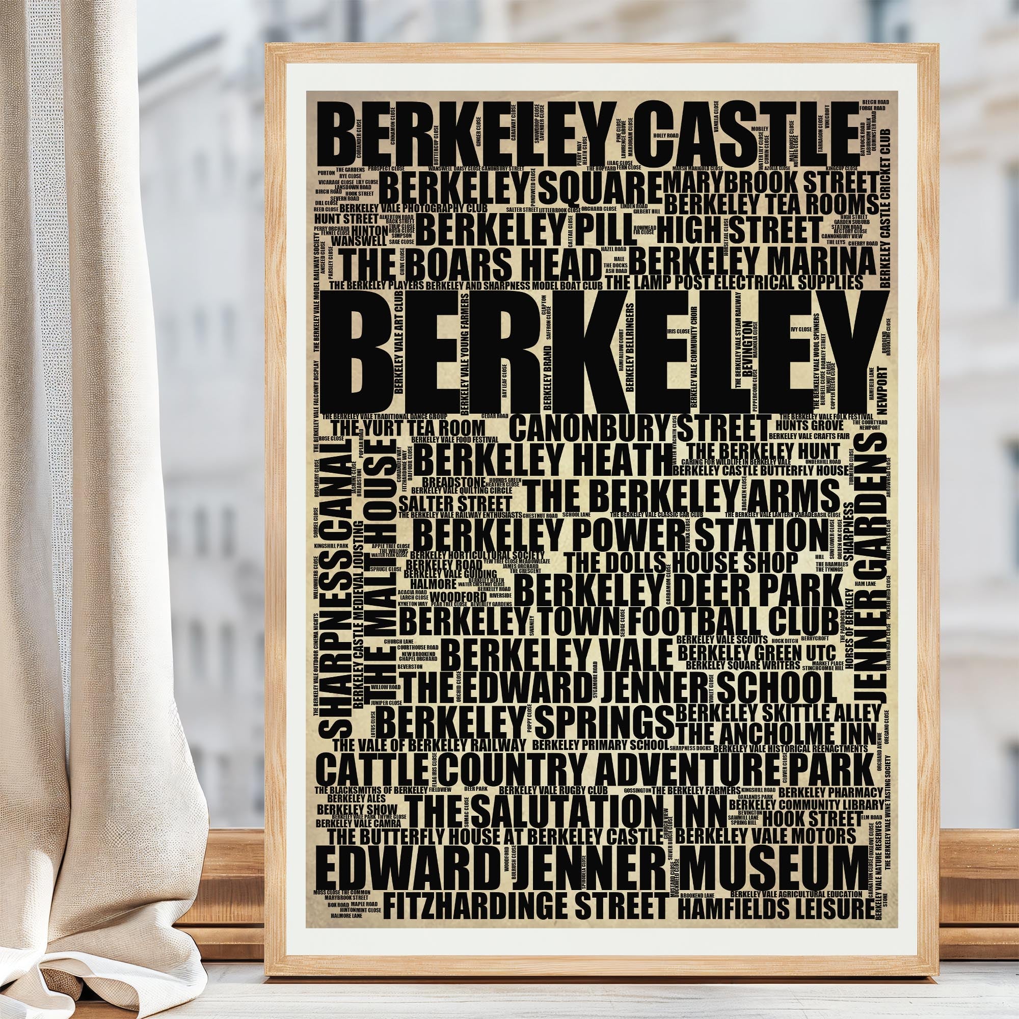 Berkeley - Premium Typographic Word Cloud Prints, Posters & Gifts