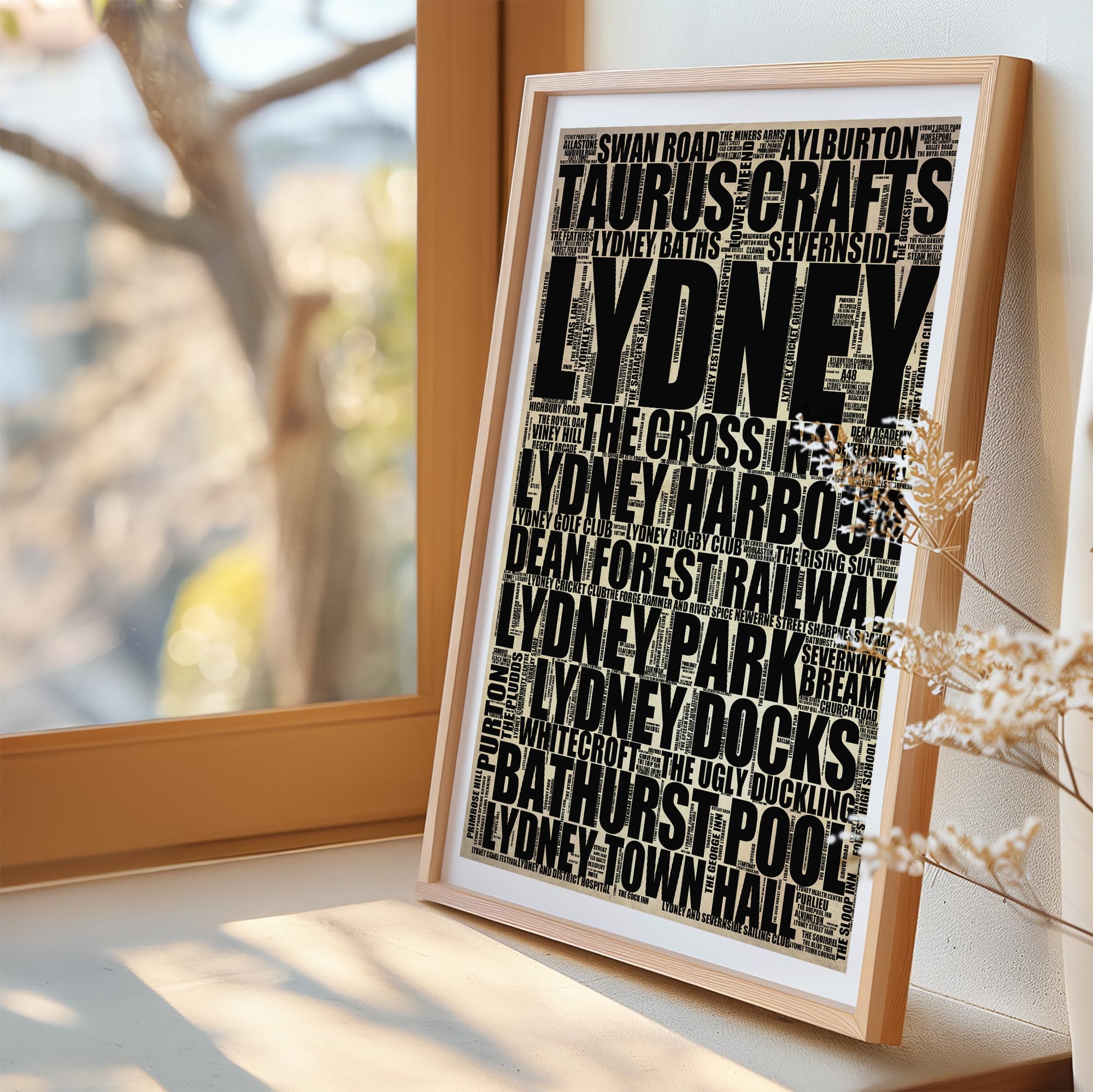 Lydney - Premium Typographic Word Cloud Prints, Posters & Gifts