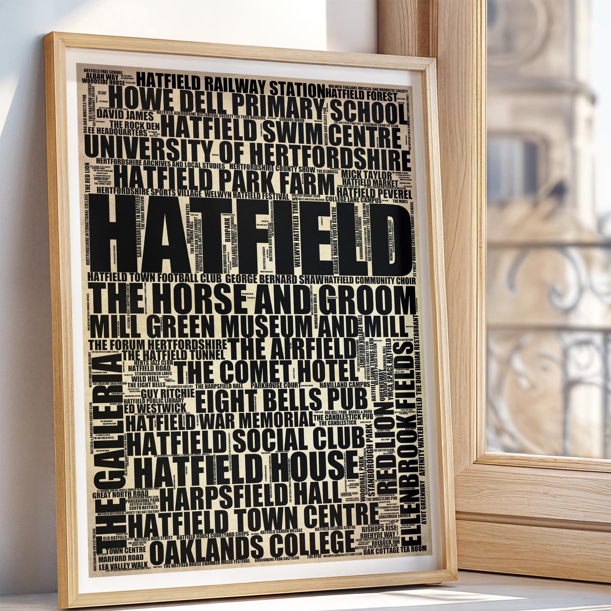 Hatfield - Premium Typographic Word Cloud Prints, Posters & Gifts