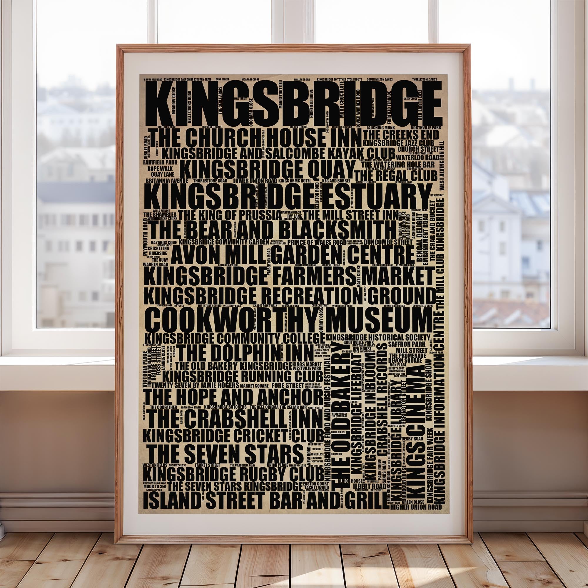 Kingsbridge - Premium Typographic Word Cloud Prints, Posters & Gifts