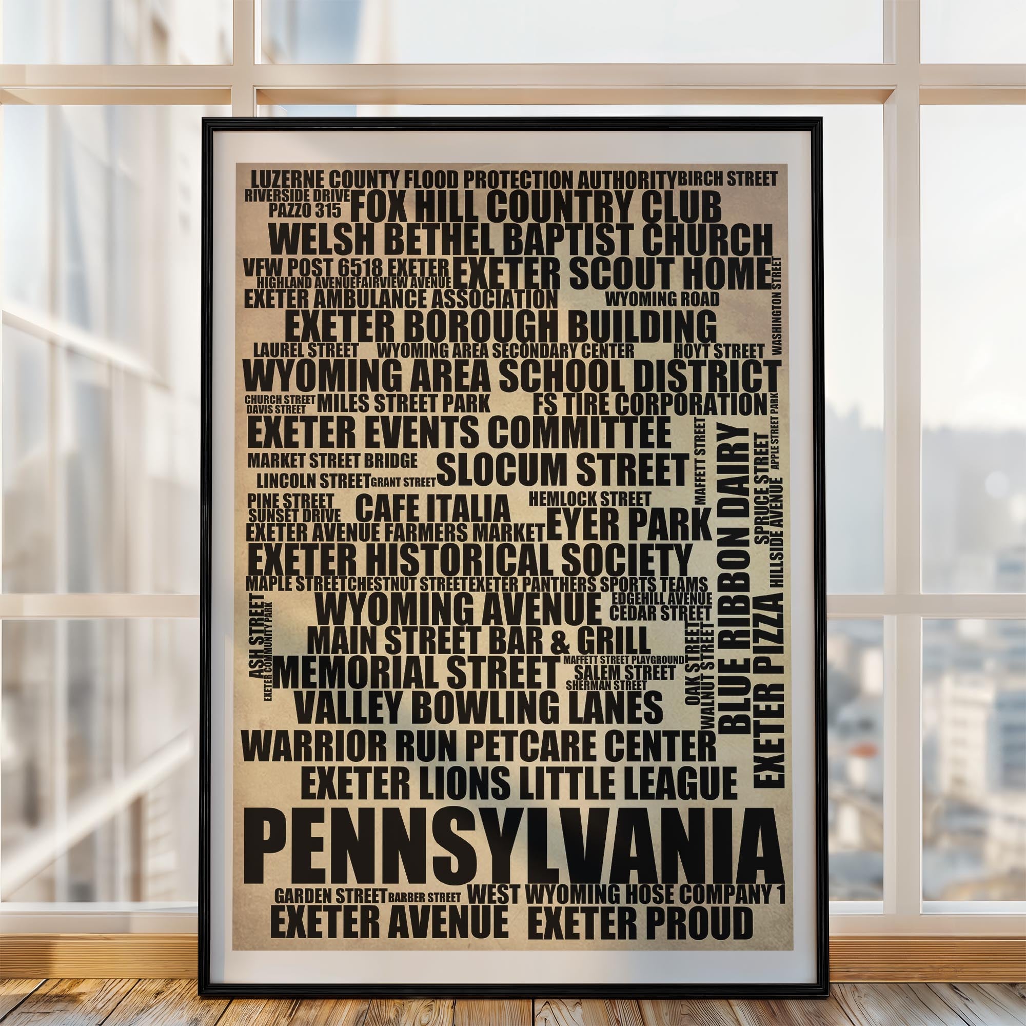 Pennsylvania - Premium Typographic Word Cloud Prints, Posters & Gifts