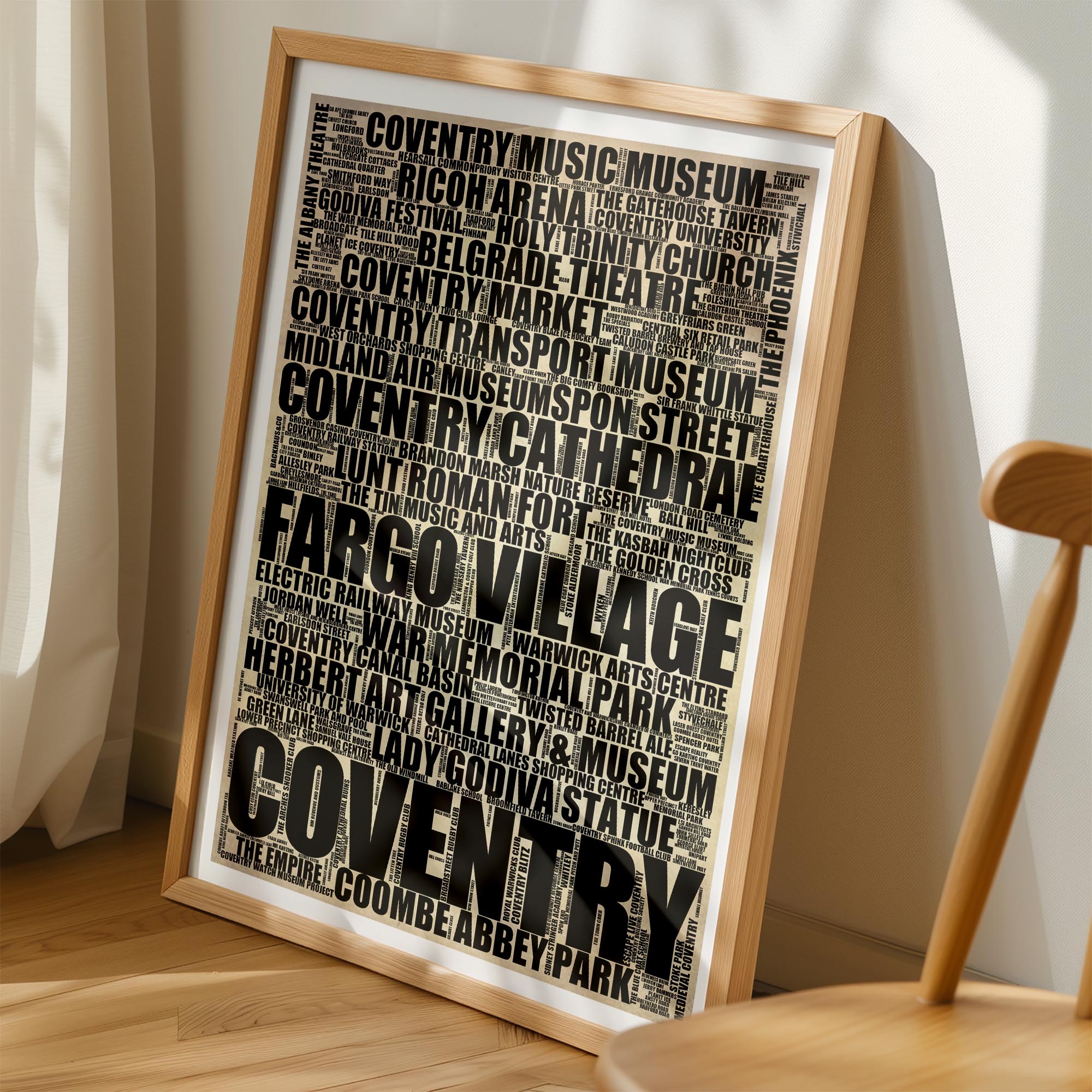 Coventry - Premium Typographic Word Cloud Prints, Posters & Gifts