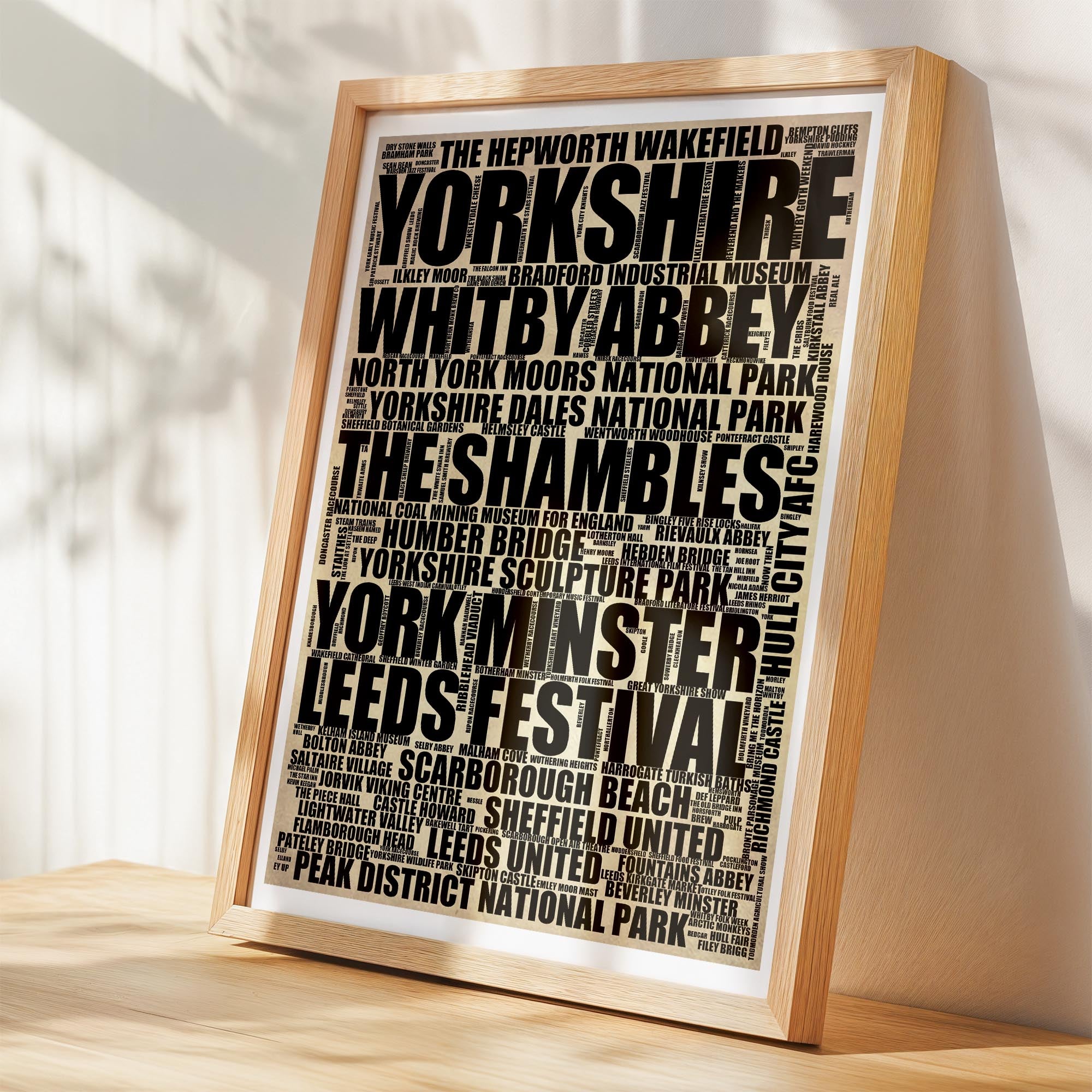 Yorkshire - Premium Typographic Word Cloud Prints, Posters & Gifts