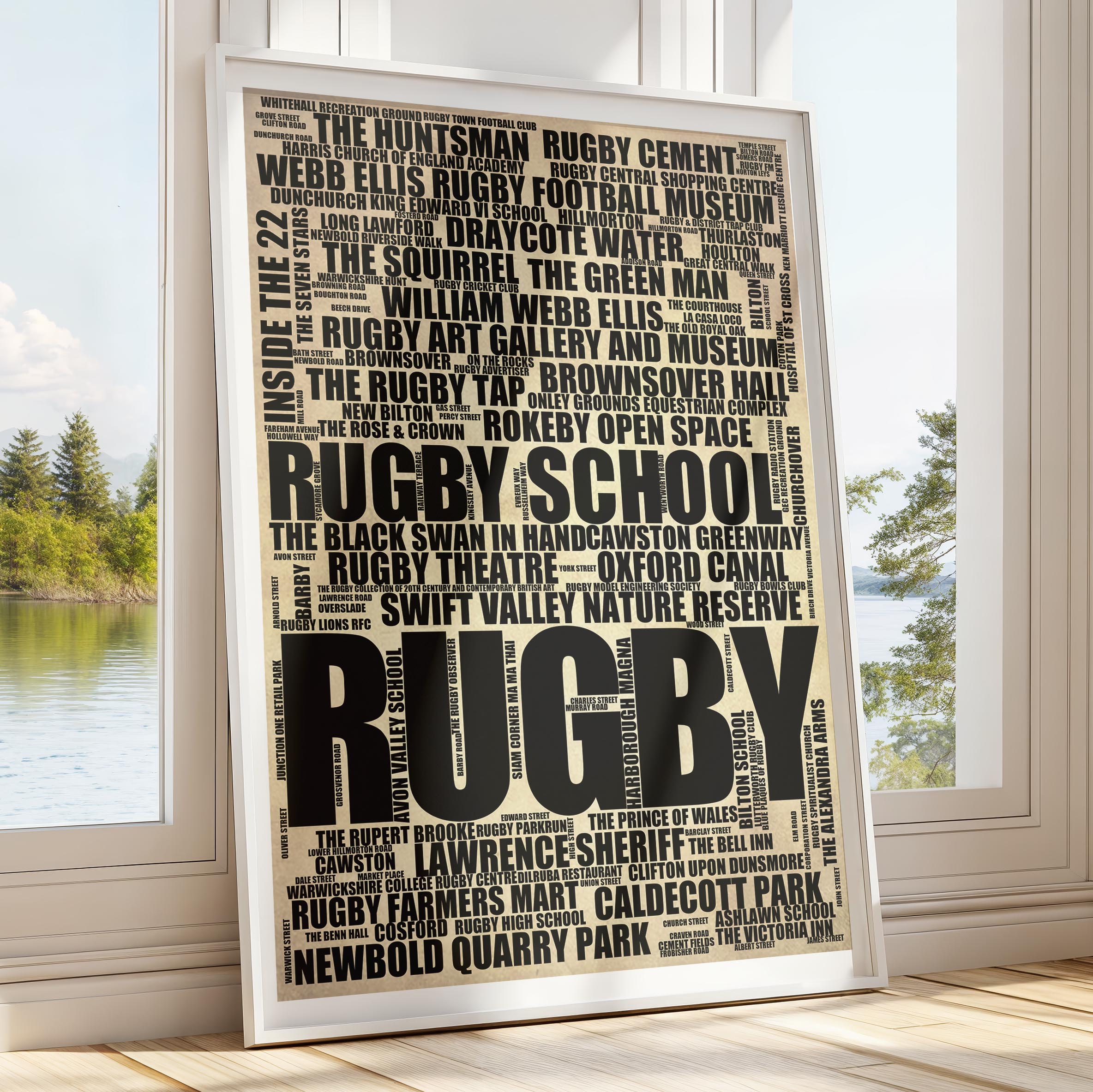 Rugby - Premium Typographic Word Cloud Prints, Posters & Gifts