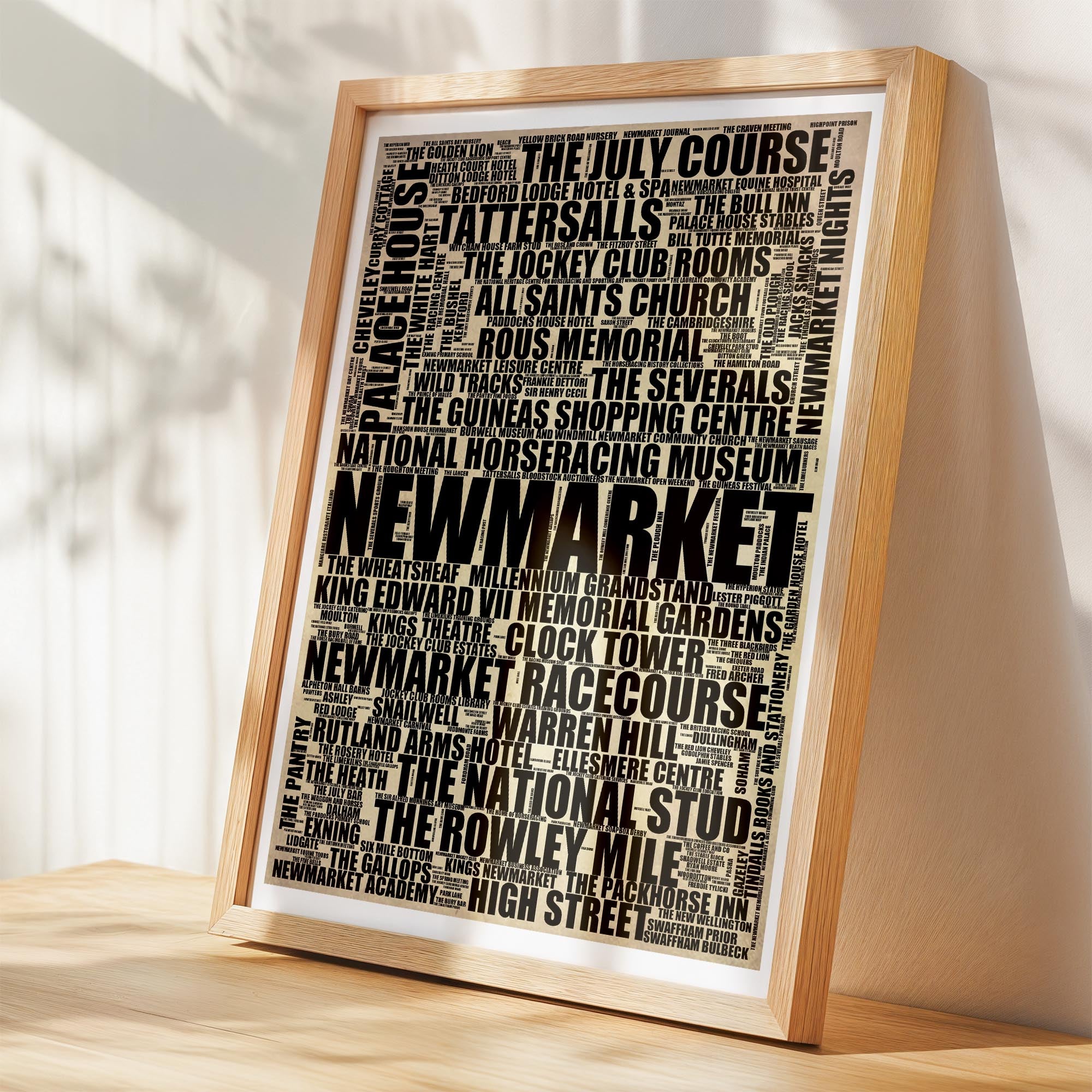 Newmarket - Premium Typographic Word Cloud Prints, Posters & Gifts