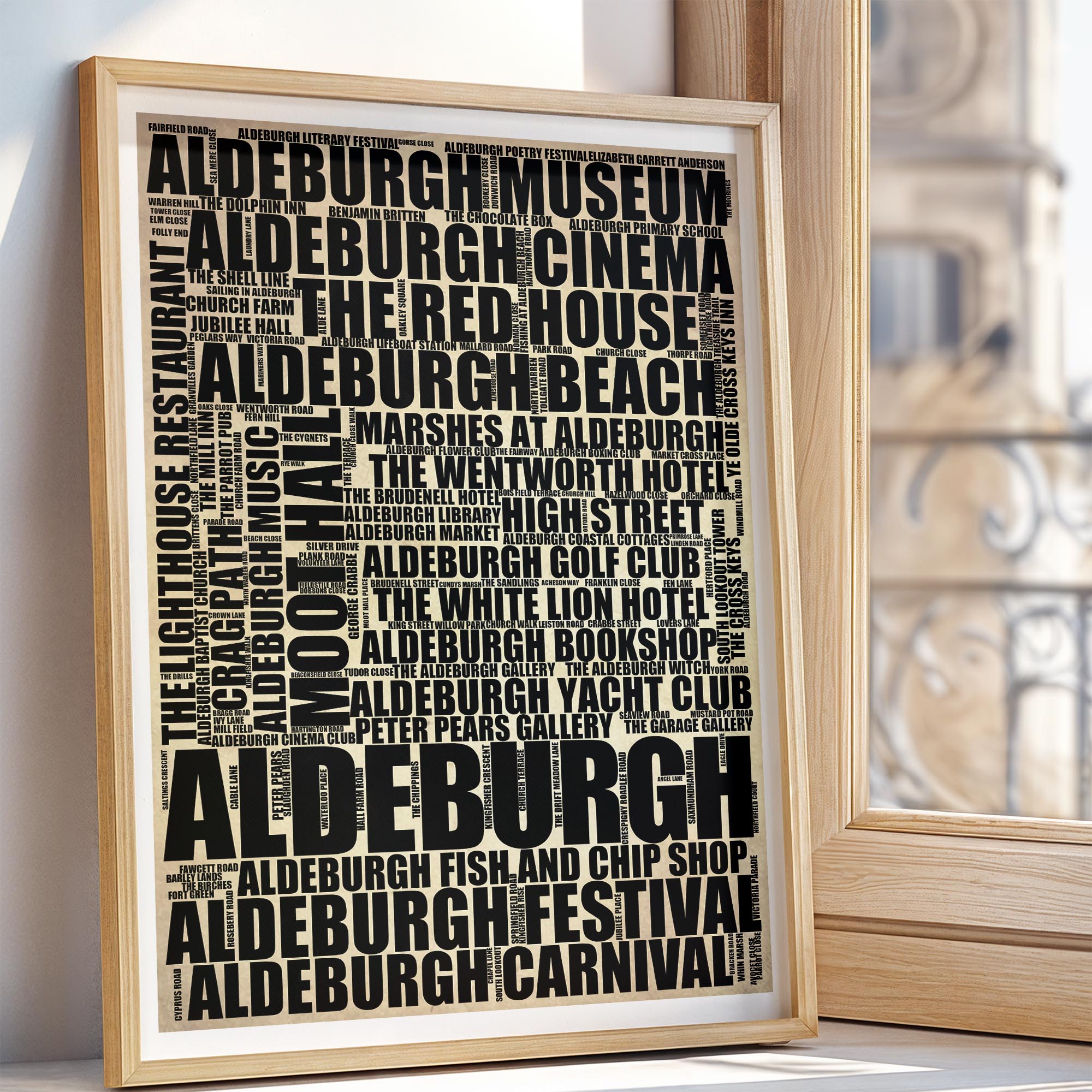 Aldeburgh - Premium Typographic Word Cloud Prints, Posters & Gifts