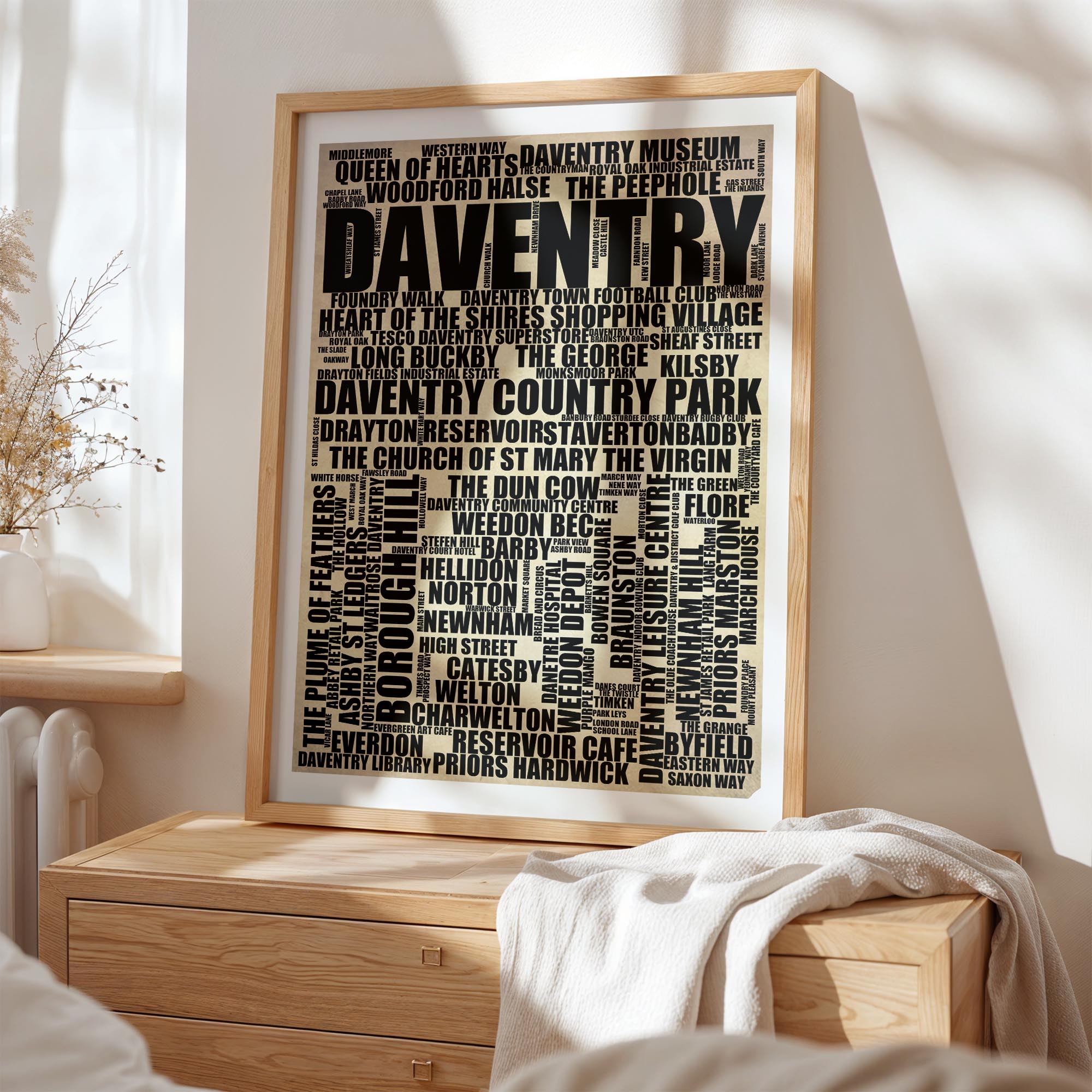 Daventry - Premium Typographic Word Cloud Prints, Posters & Gifts