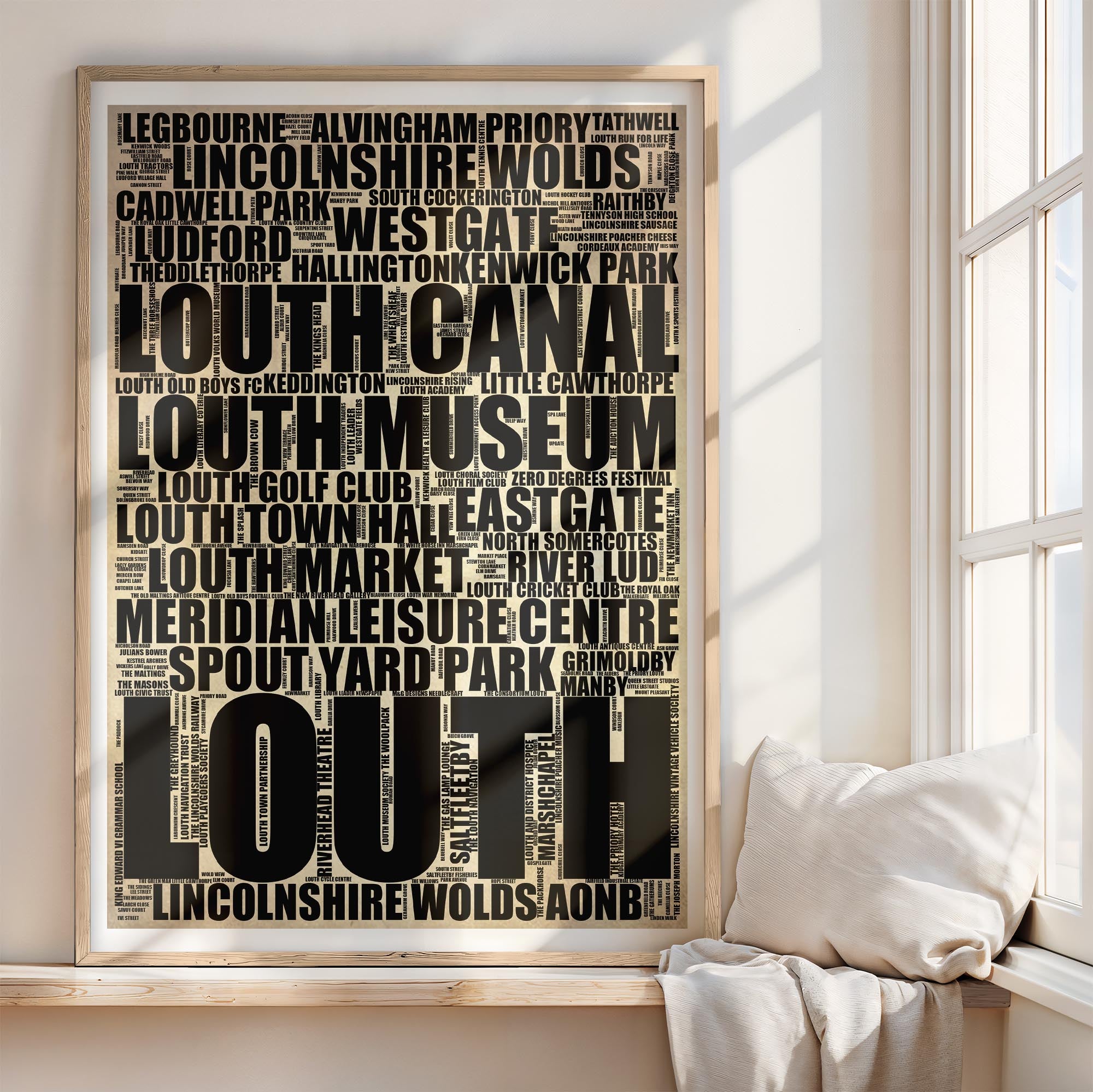 Louth - Premium Typographic Word Cloud Prints, Posters & Gifts