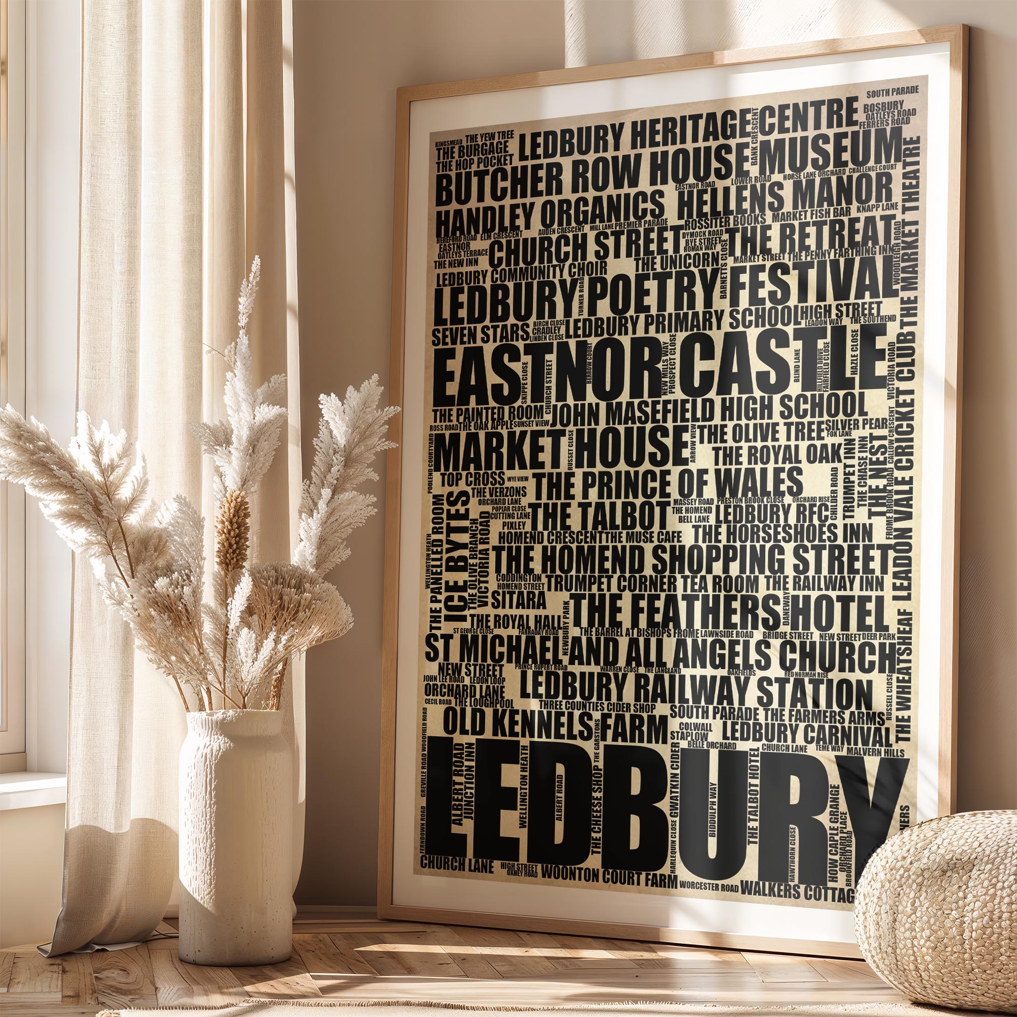 Ledbury - Premium Typographic Word Cloud Prints, Posters & Gifts