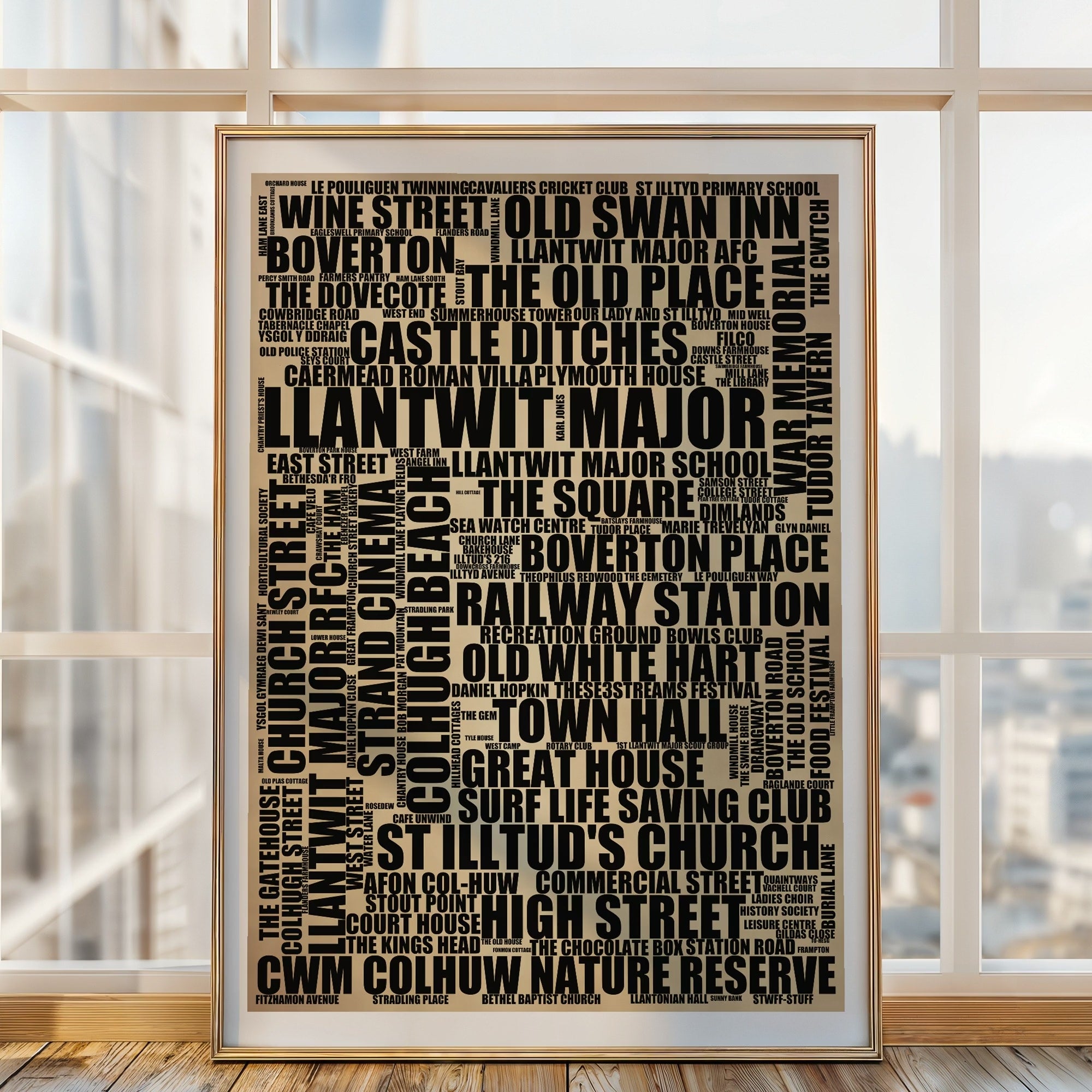 Llantwit Major Word Art Print | Wall Art Poster & Gift