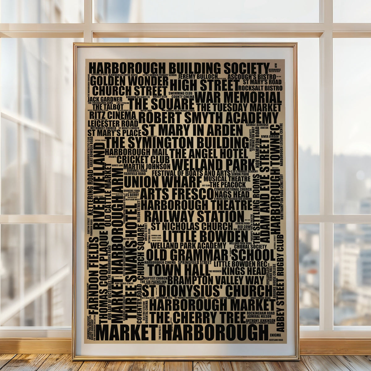 Market Harborough Word Art Print | Wall Art Poster & Gift