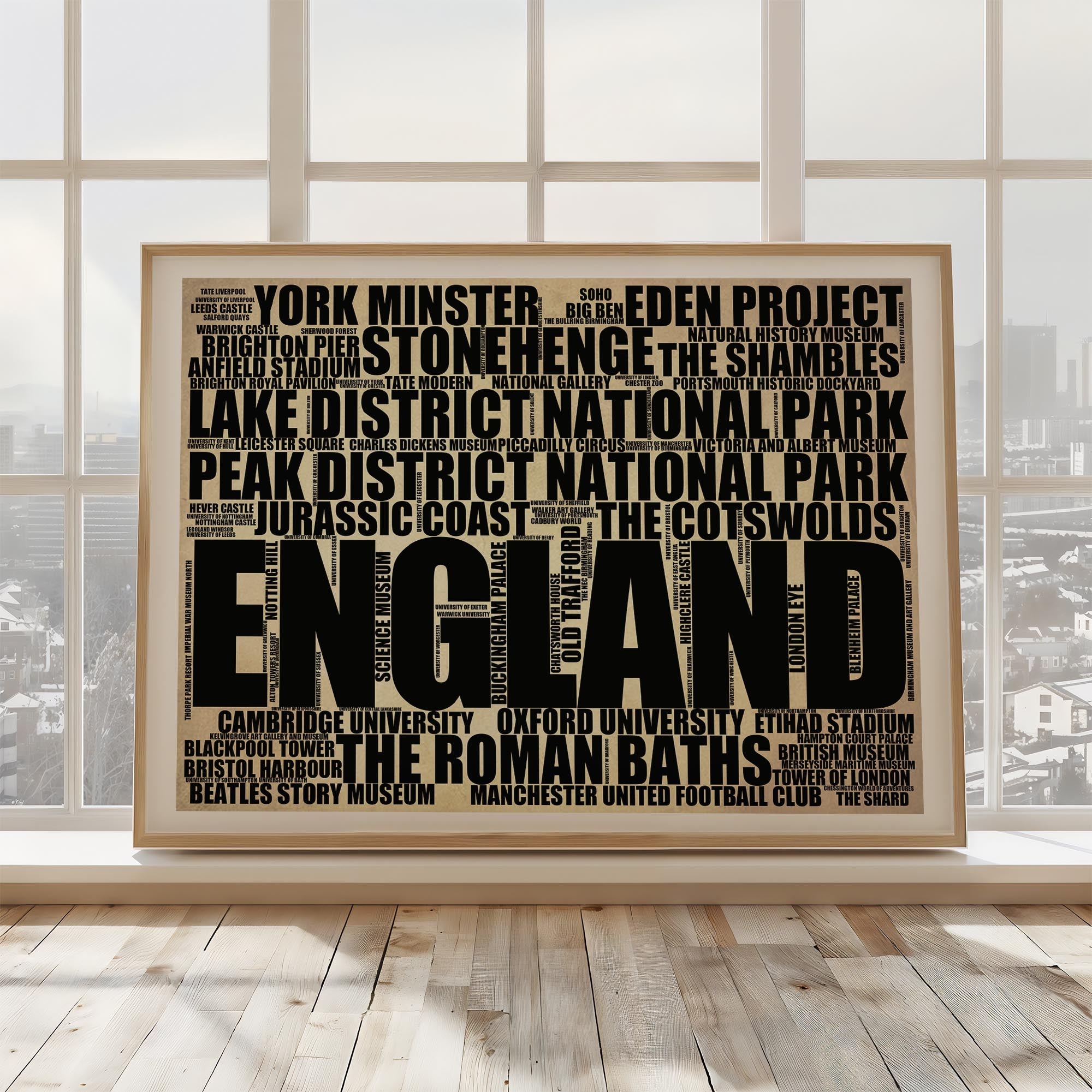 England - Premium Typographic Word Cloud Prints, Posters & Gifts