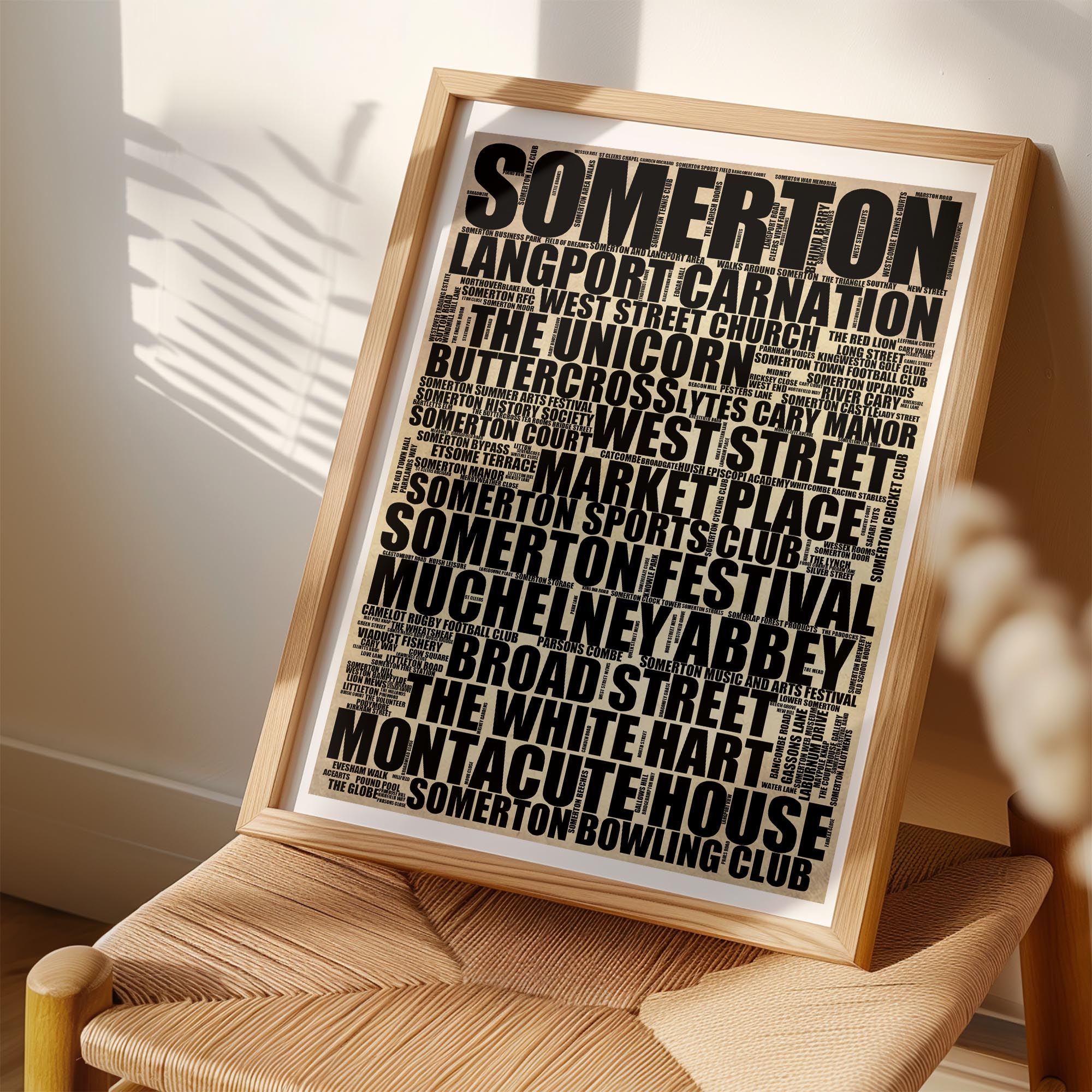 Somerton - Premium Typographic Word Cloud Prints, Posters & Gifts