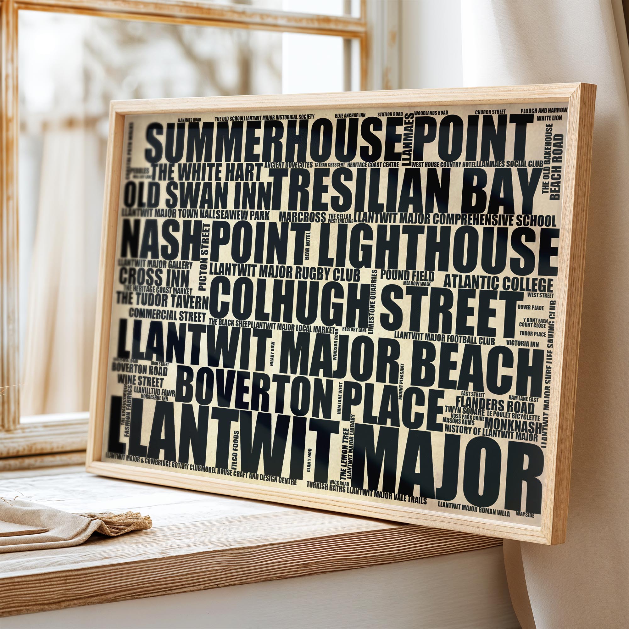 Llantwit Major - Premium Typographic Word Cloud Prints, Posters & Gifts