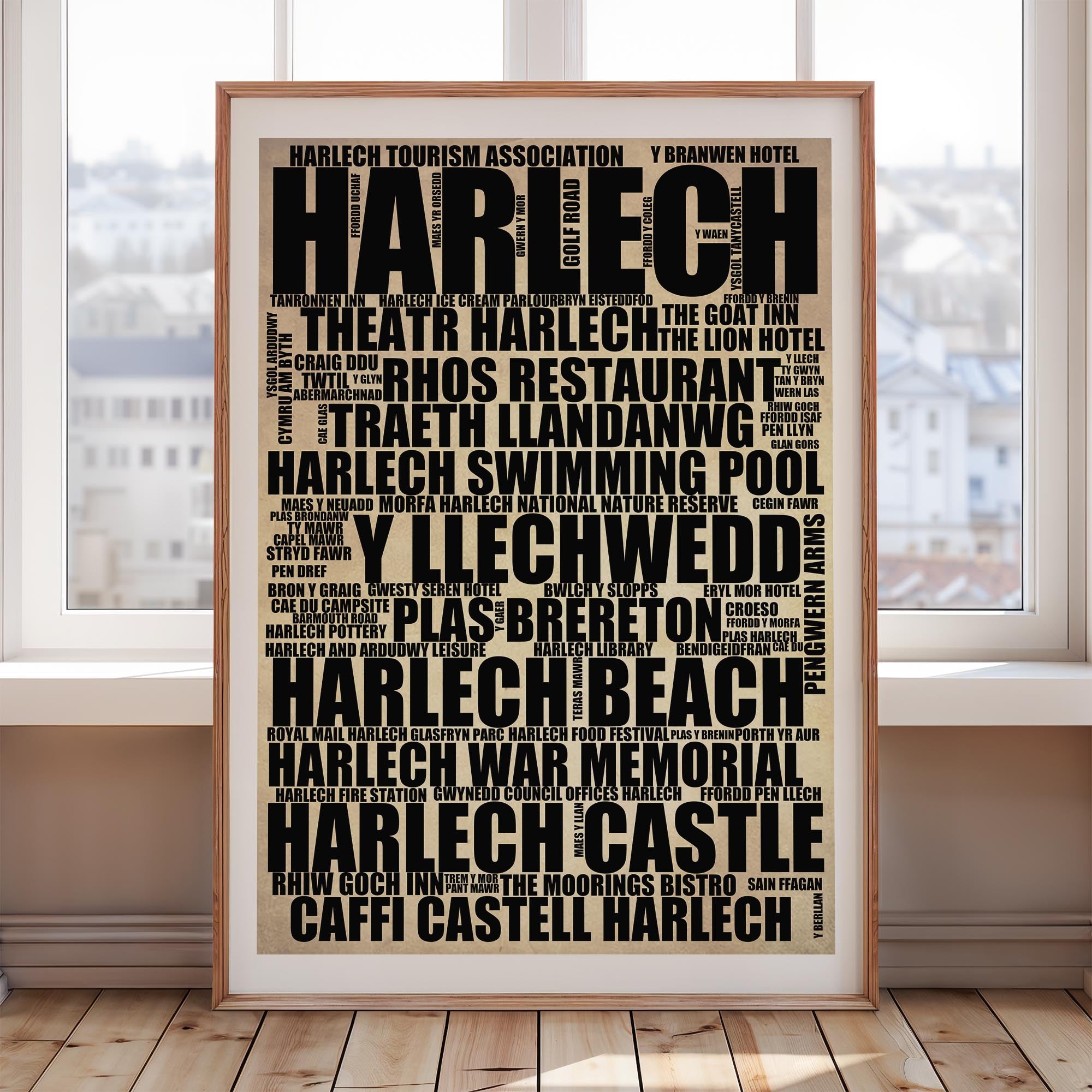 Harlech - Premium Typographic Word Cloud Prints, Posters & Gifts