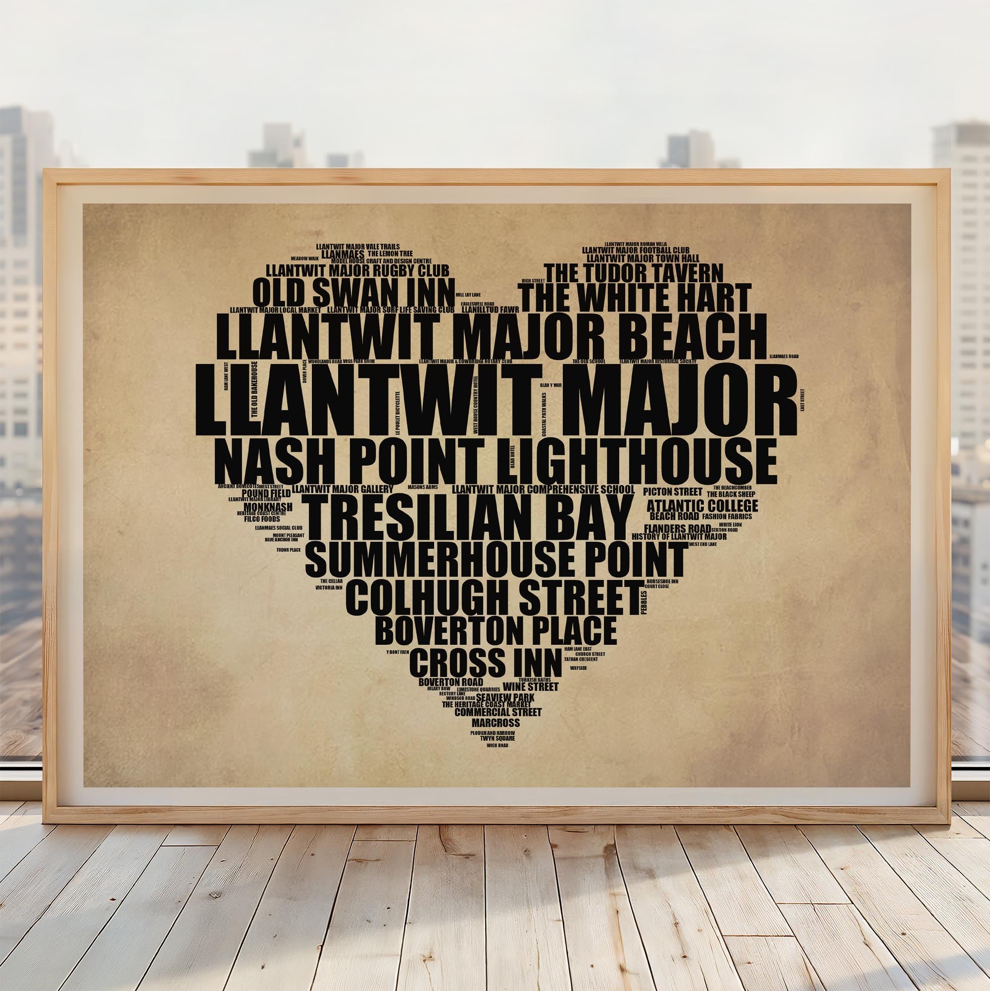 Llantwit Major - Premium Typographic Word Cloud Prints, Posters & Gifts