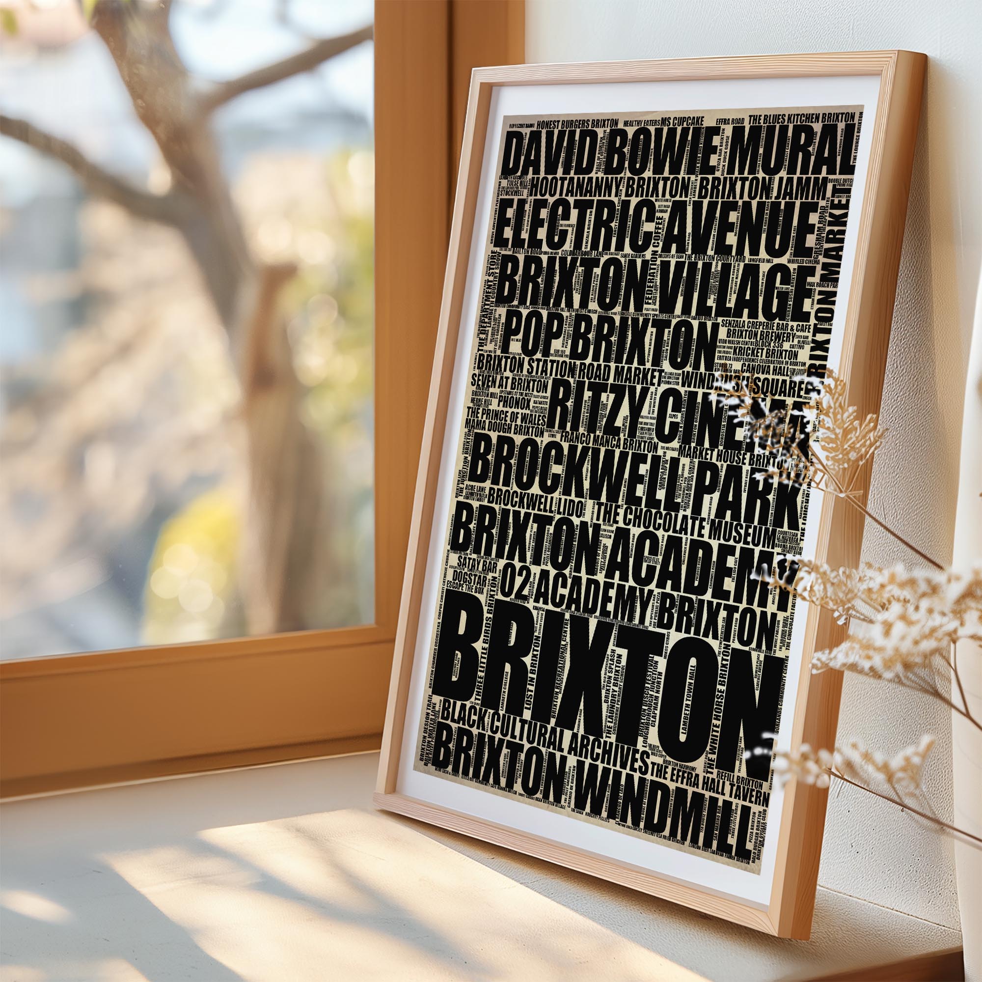 Brixton - Premium Typographic Word Cloud Prints, Posters & Gifts