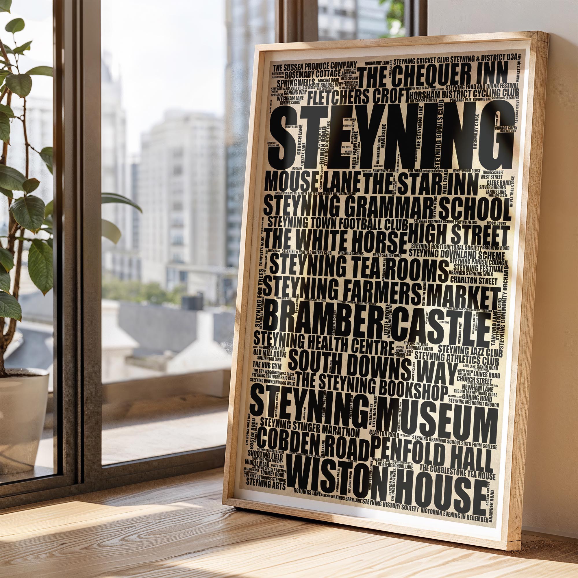 Steyning - Premium Typographic Word Cloud Prints, Posters & Gifts