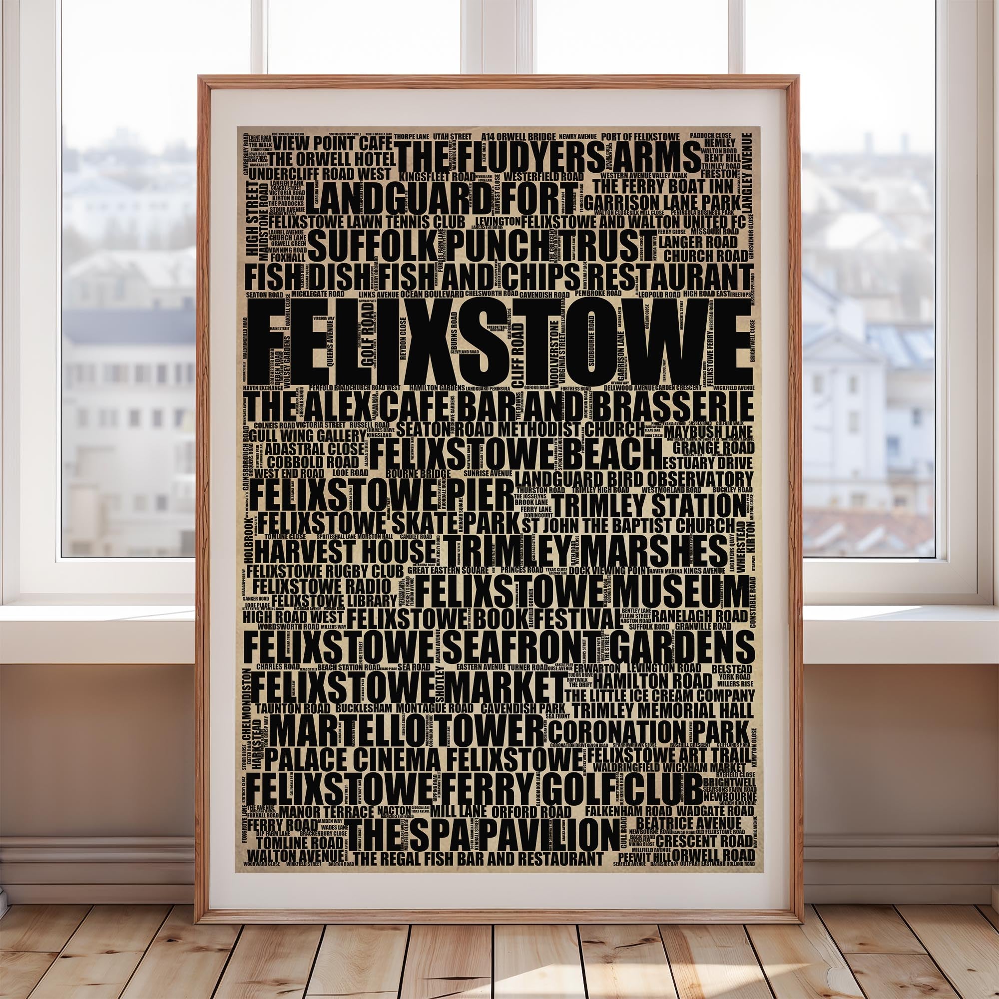 Felixstowe - Premium Typographic Word Cloud Prints, Posters & Gifts