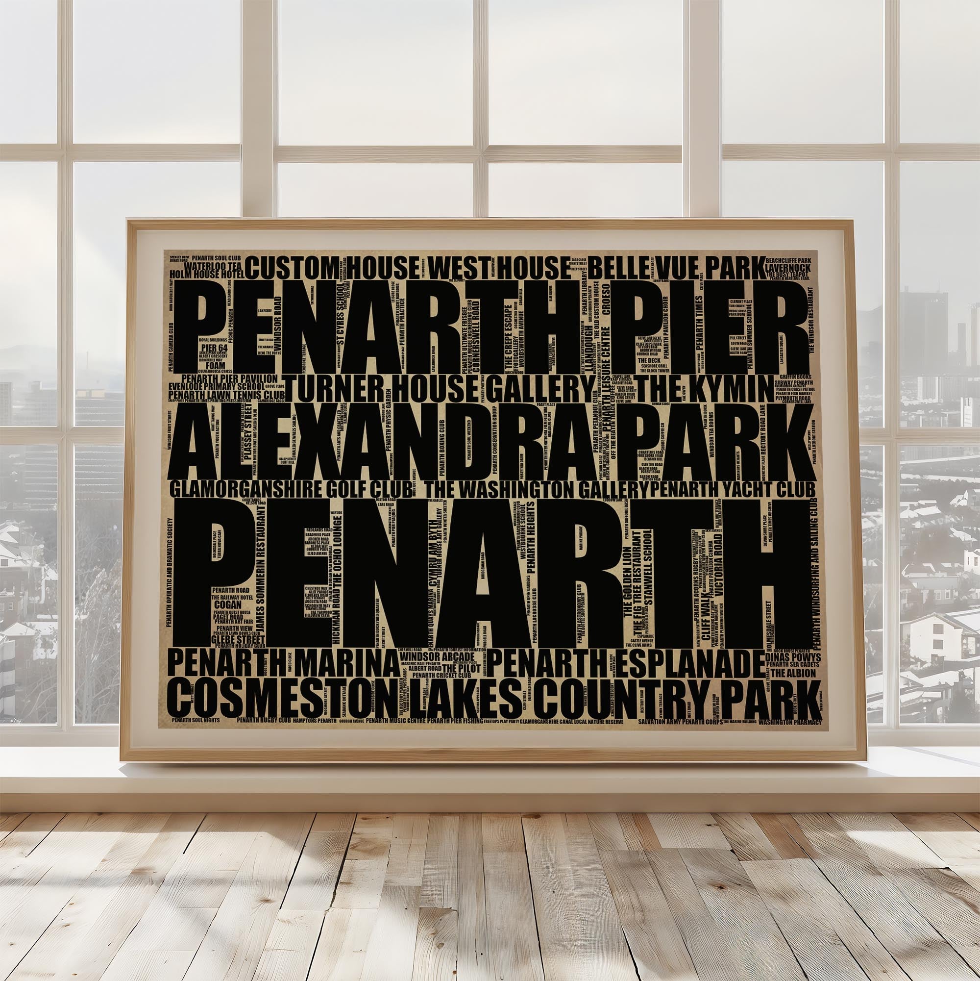 Penarth - Premium Typographic Word Cloud Prints, Posters & Gifts