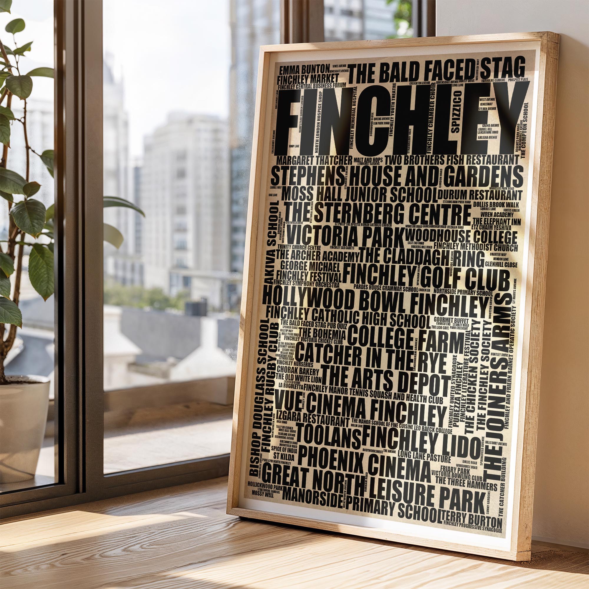 Finchley - Premium Typographic Word Cloud Prints, Posters & Gifts