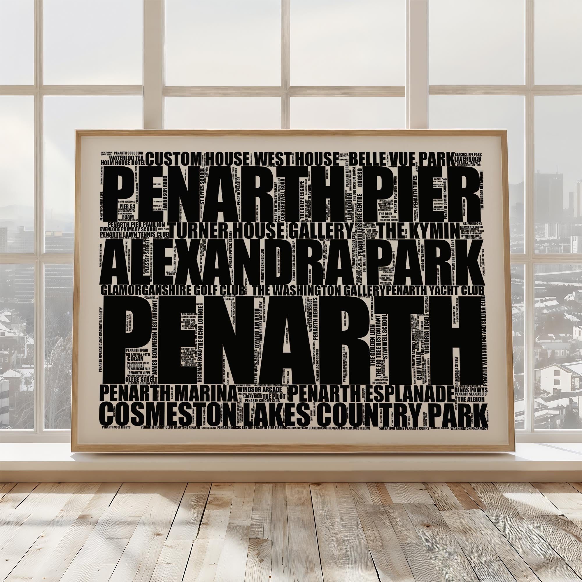 Penarth - Premium Typographic Word Cloud Prints, Posters & Gifts