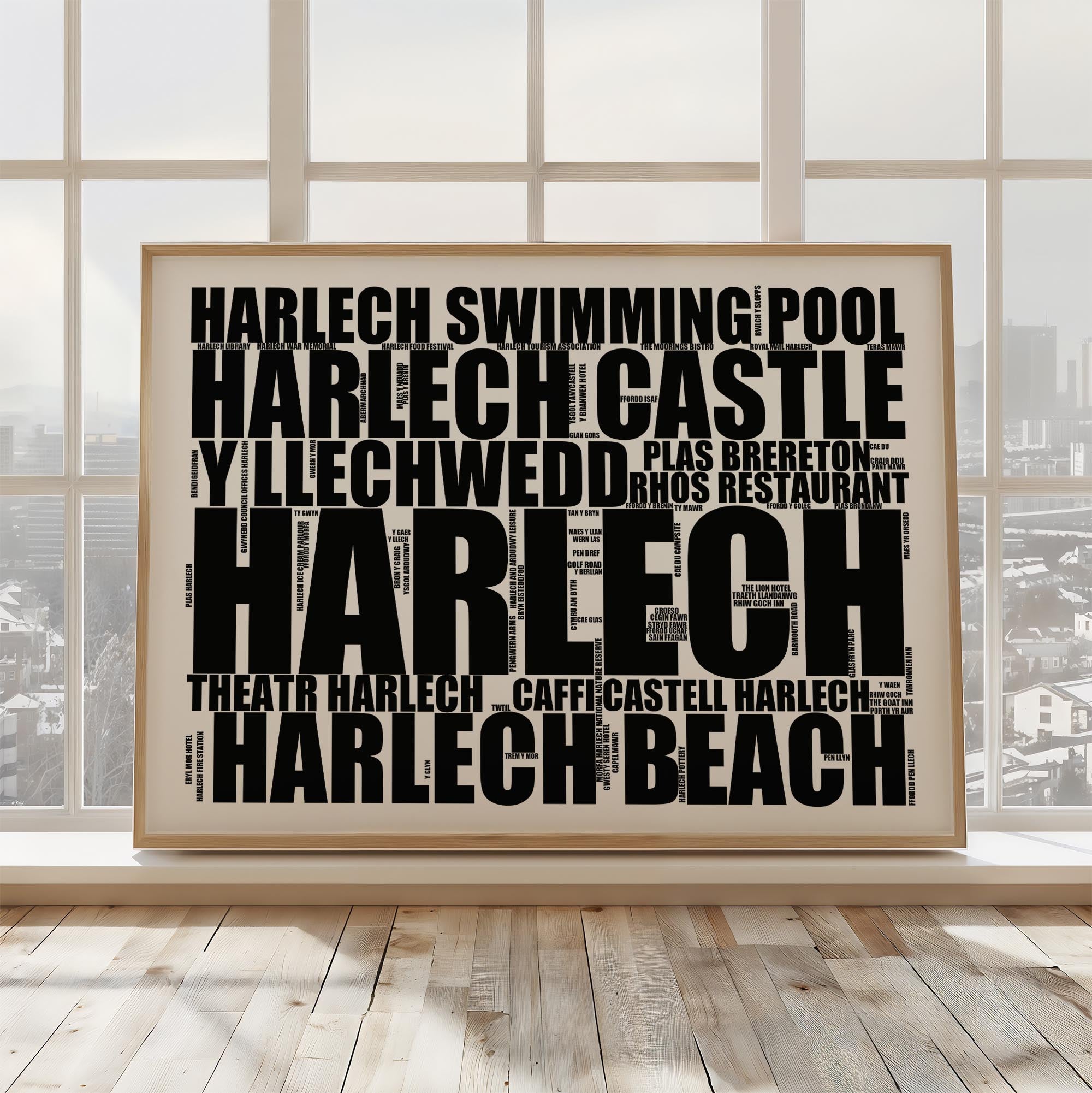 Harlech - Premium Typographic Word Cloud Prints, Posters & Gifts