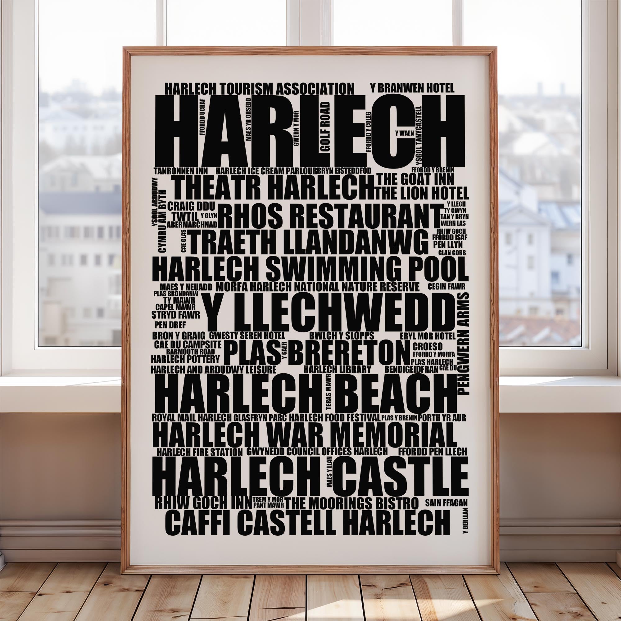 Harlech - Premium Typographic Word Cloud Prints, Posters & Gifts