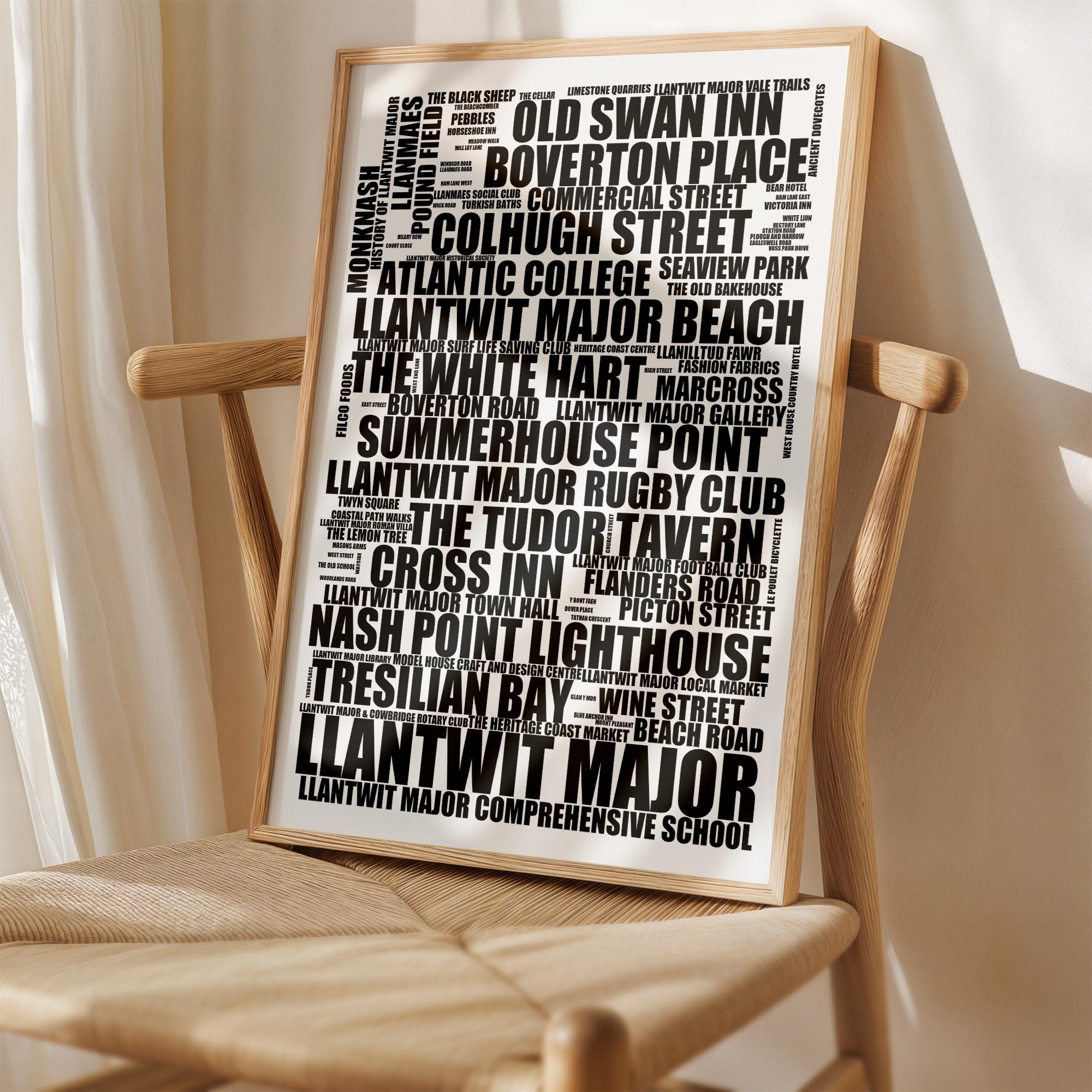 Llantwit Major - Premium Typographic Word Cloud Prints, Posters & Gifts