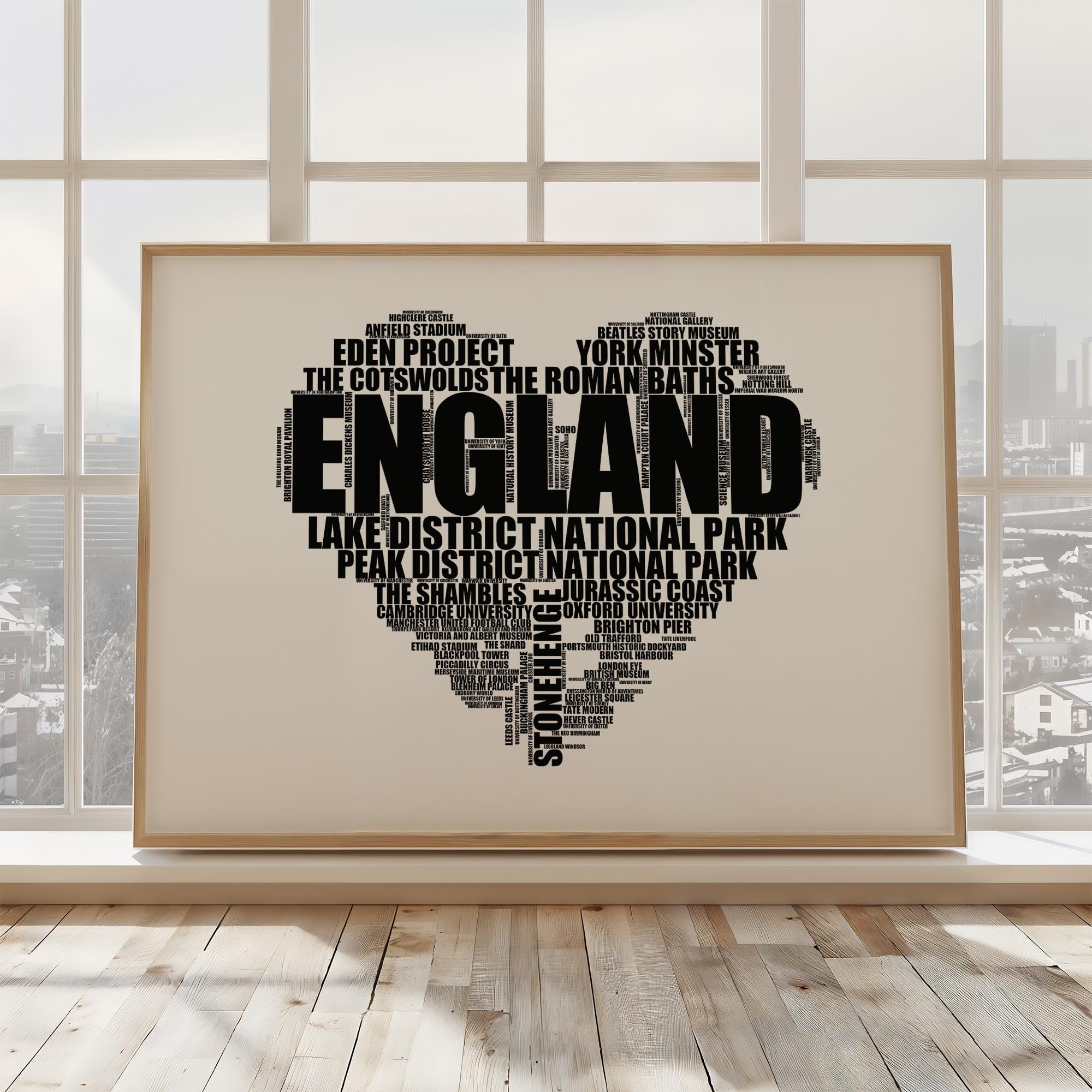 England - Premium Typographic Word Cloud Prints, Posters & Gifts
