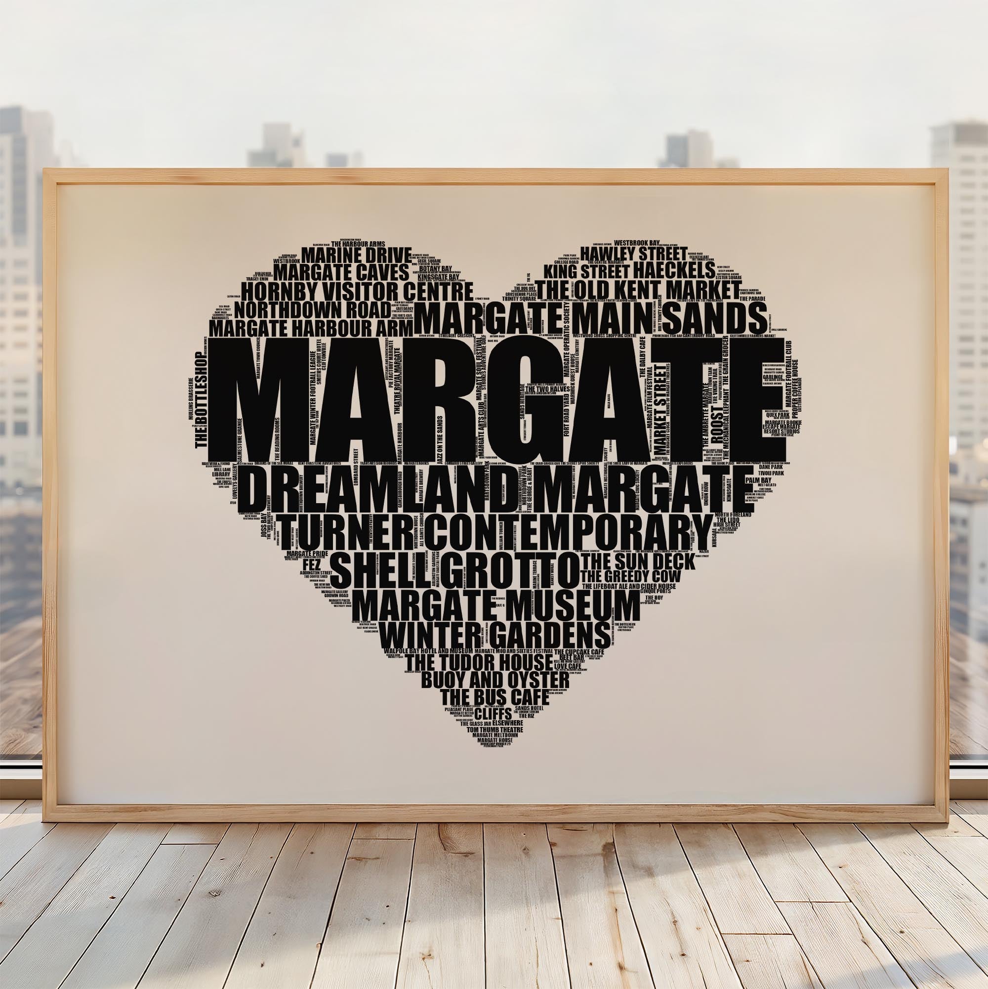 Margate - Premium Typographic Word Cloud Prints, Posters & Gifts