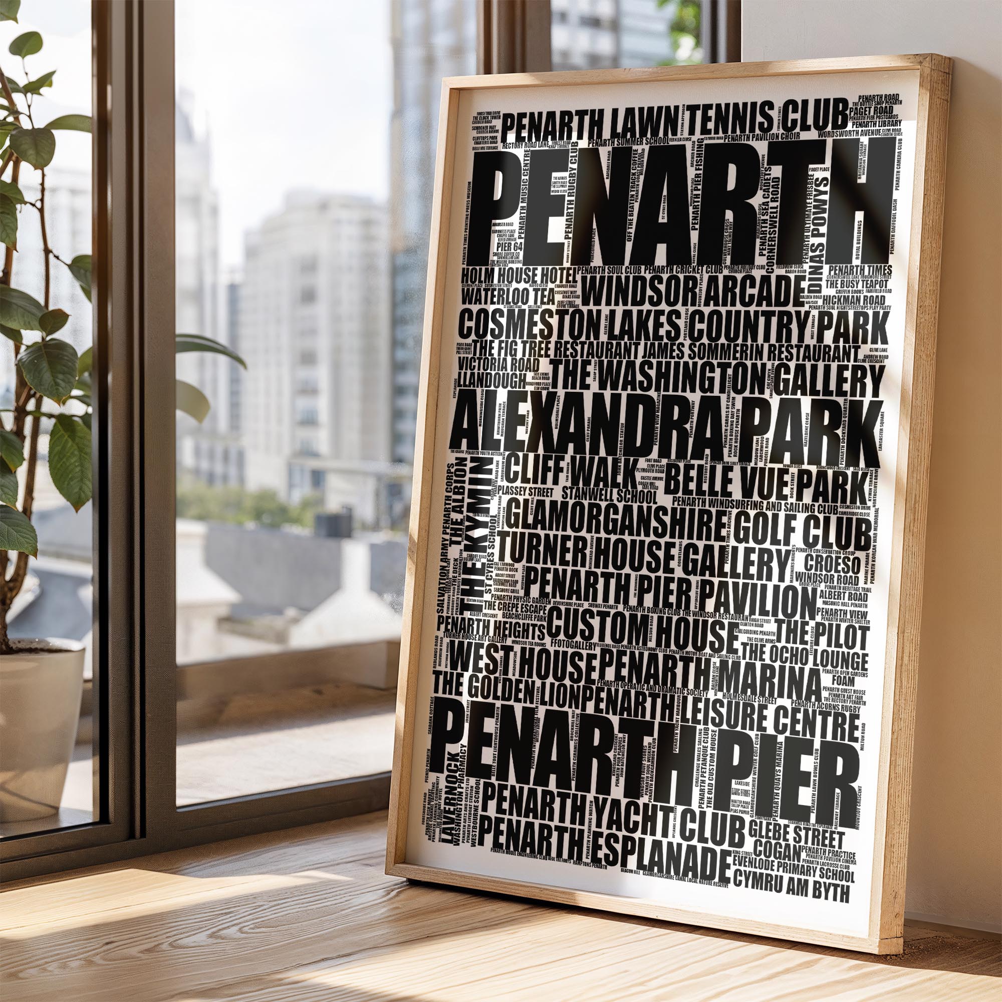 Penarth - Premium Typographic Word Cloud Prints, Posters & Gifts