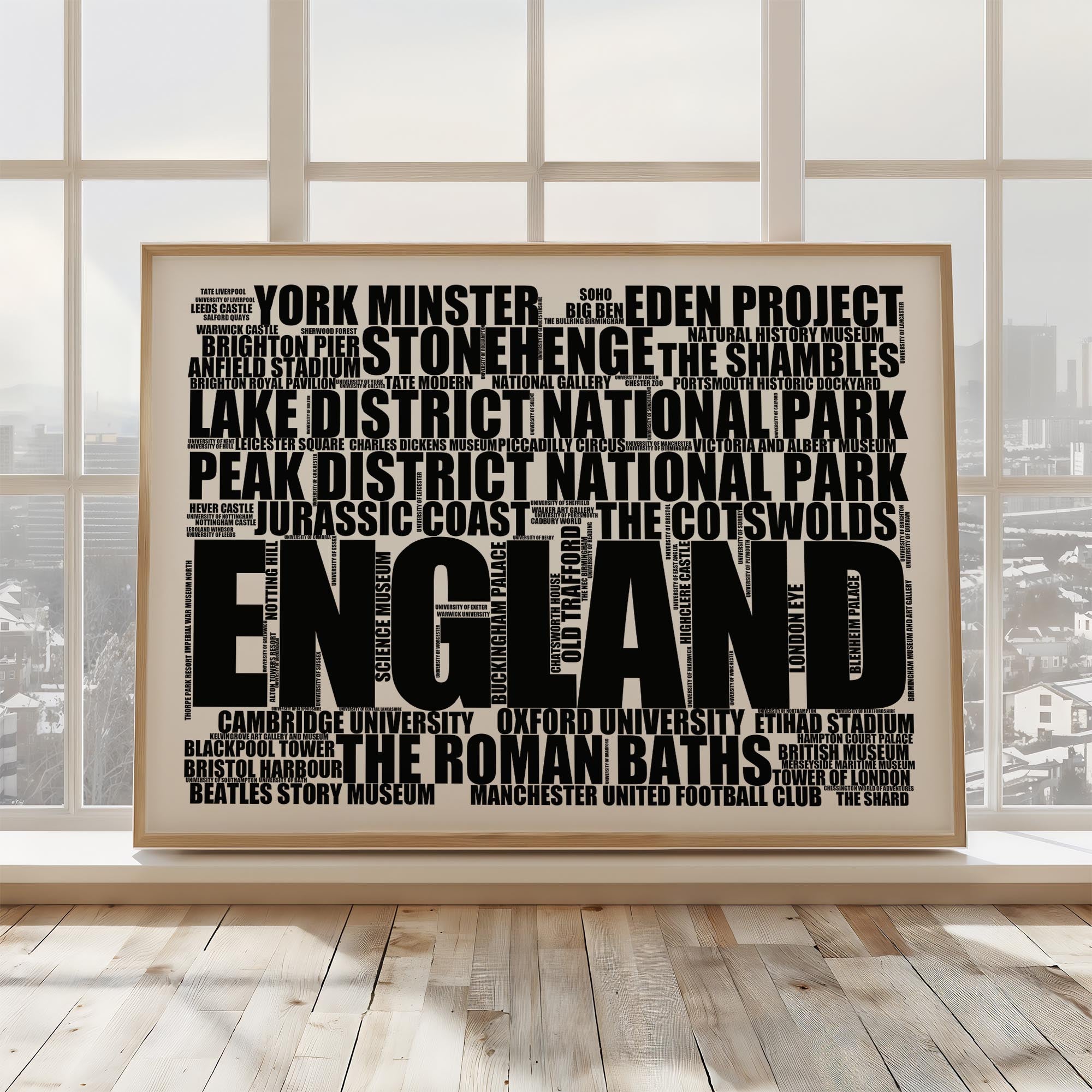 England - Premium Typographic Word Cloud Prints, Posters & Gifts