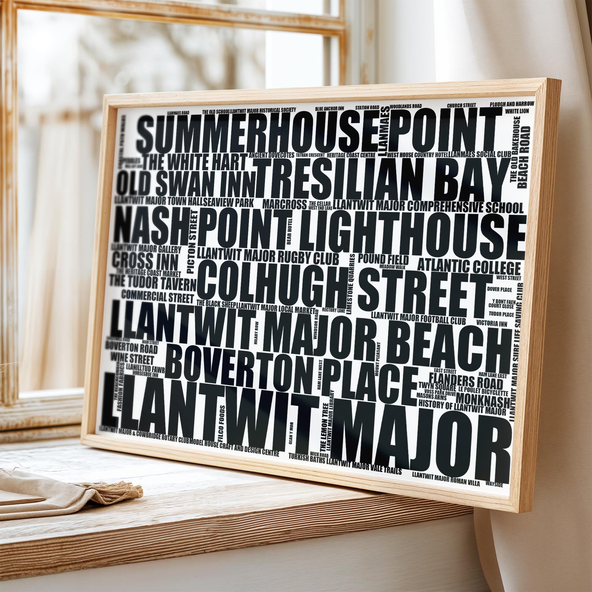 Llantwit Major - Premium Typographic Word Cloud Prints, Posters & Gifts