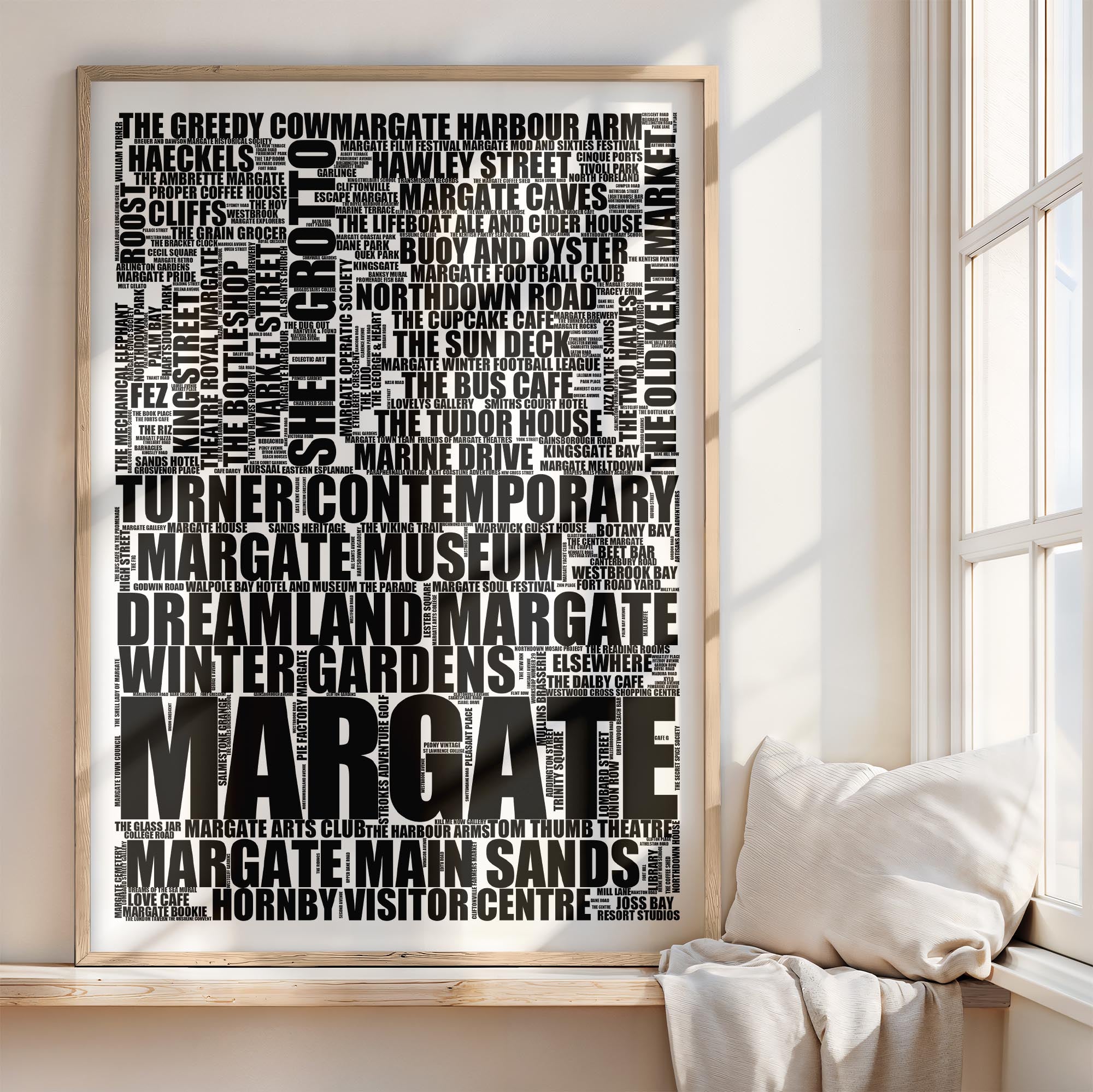 Margate - Premium Typographic Word Cloud Prints, Posters & Gifts