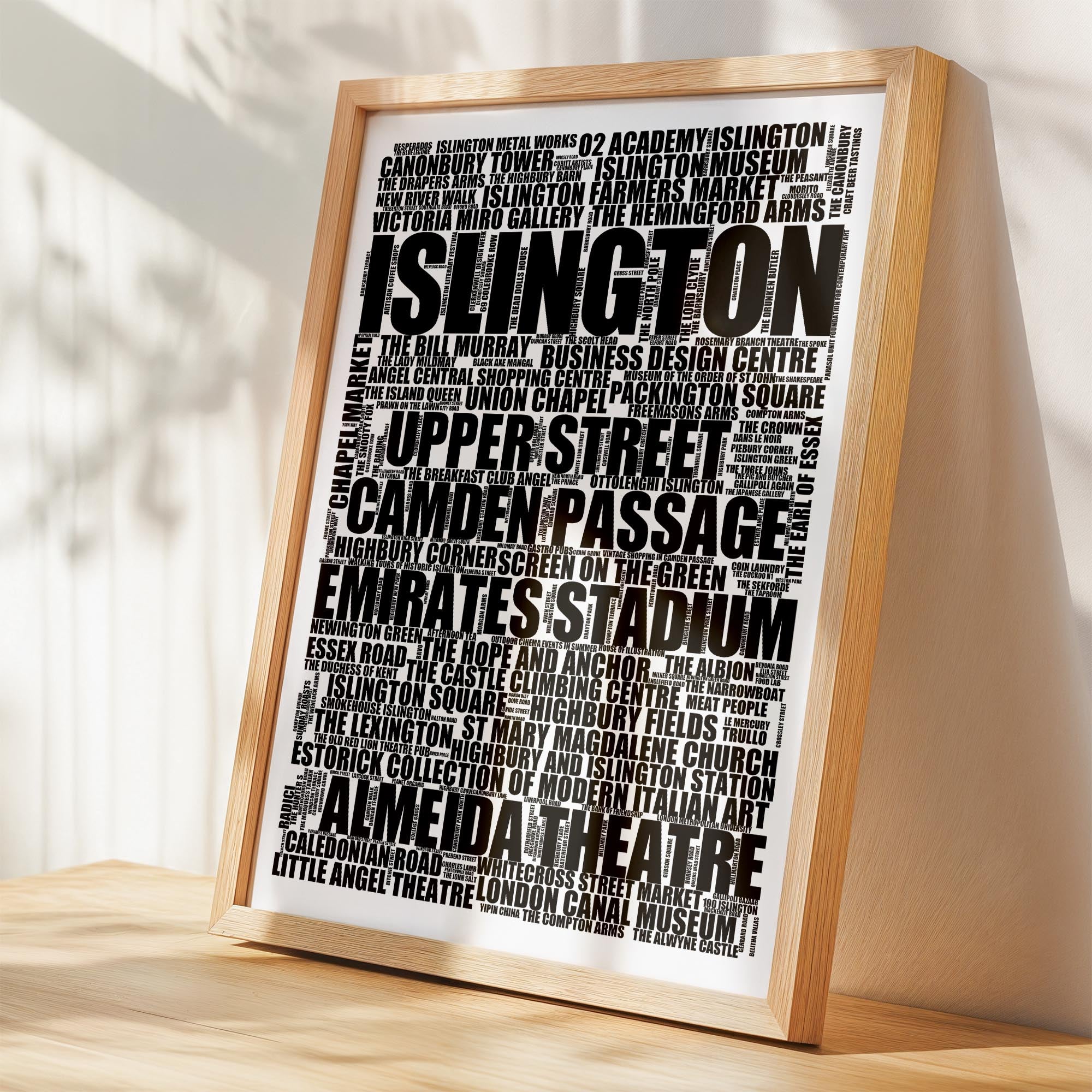 Islington - Premium Typographic Word Cloud Prints, Posters & Gifts