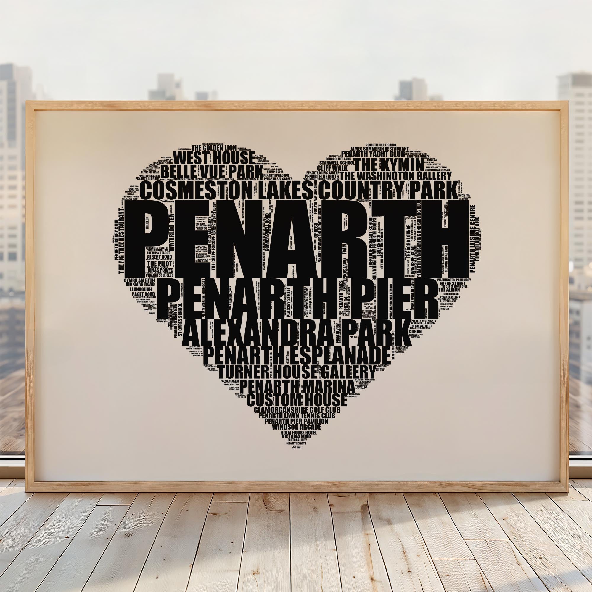 Penarth - Premium Typographic Word Cloud Prints, Posters & Gifts